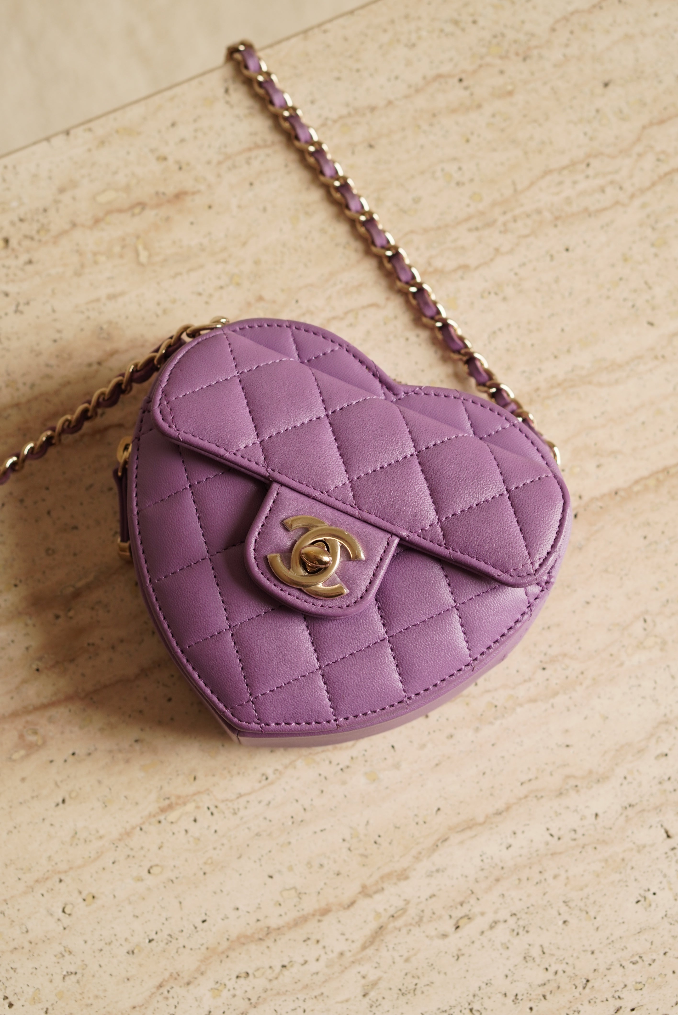 CHANEL 22S SMALL HEART BAG | PURPLE