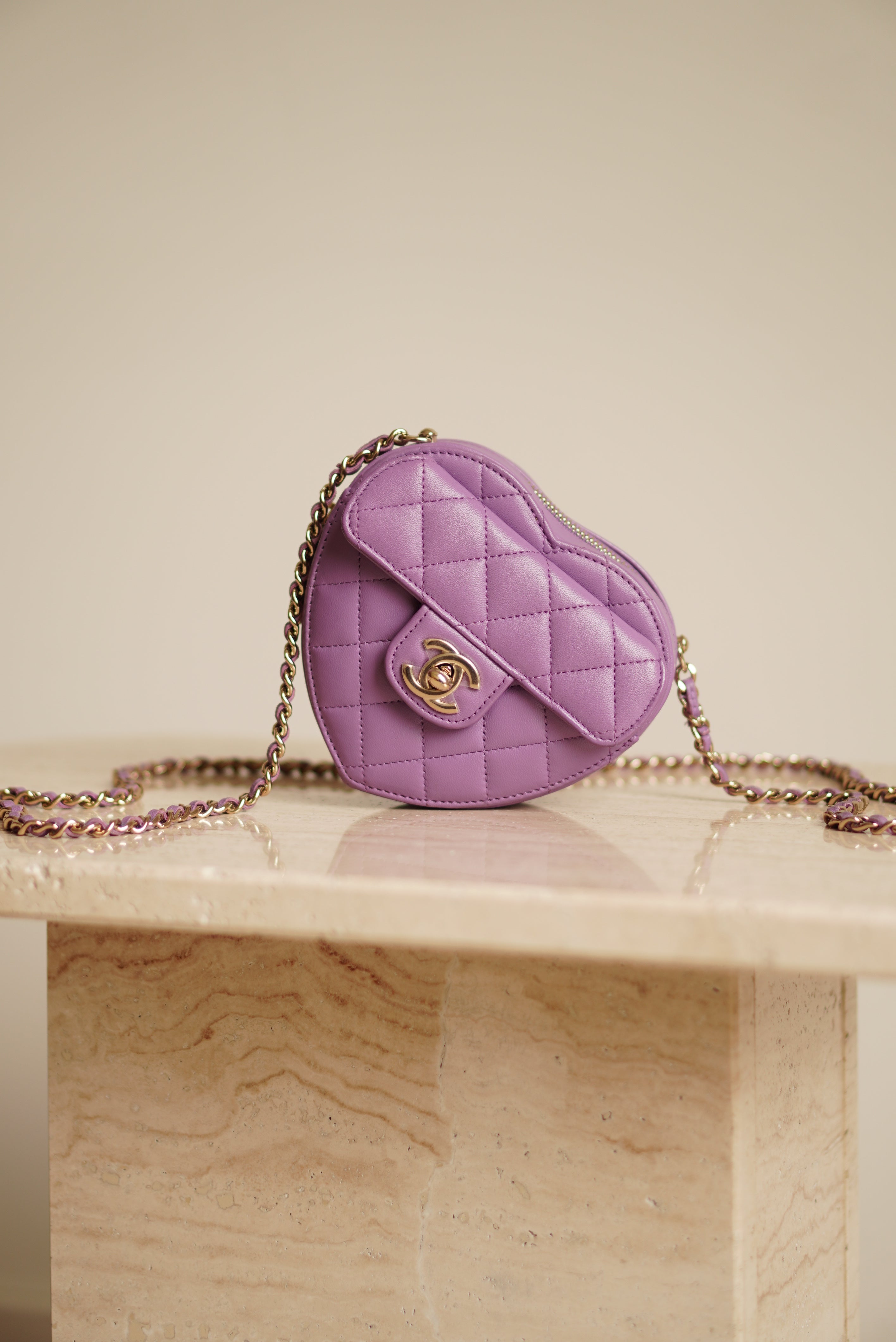 CHANEL 22S SMALL HEART BAG | PURPLE