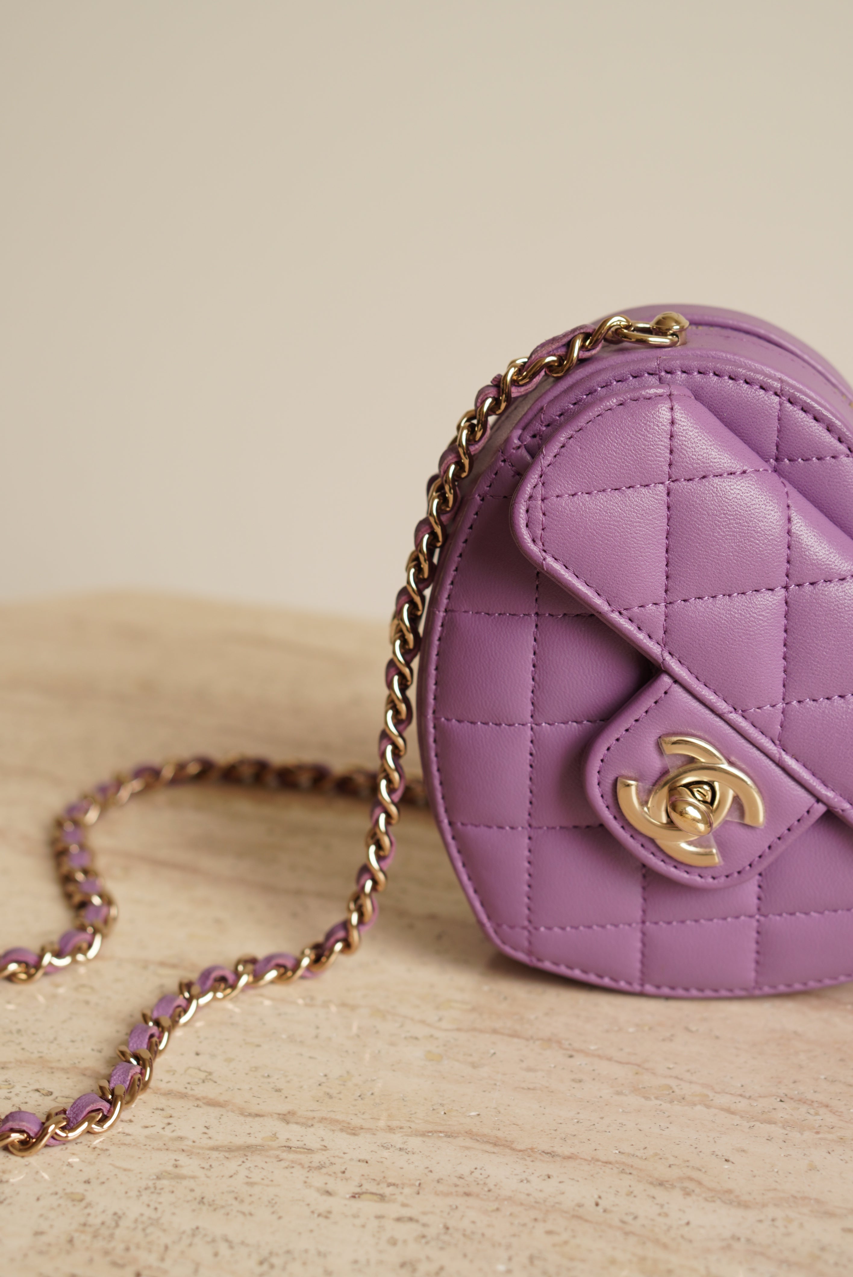 CHANEL 22S SMALL HEART BAG | PURPLE