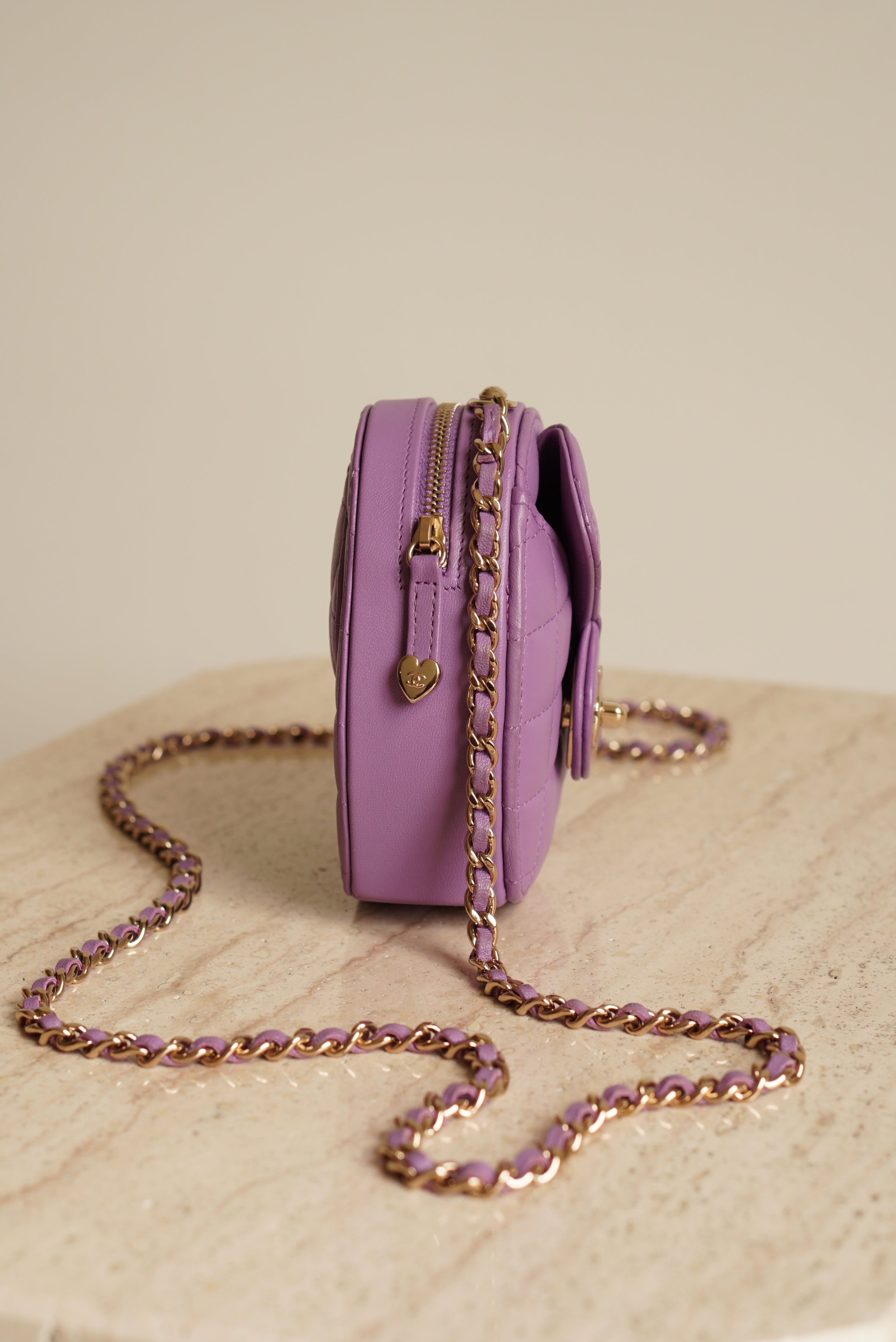 CHANEL 22S SMALL HEART BAG | PURPLE