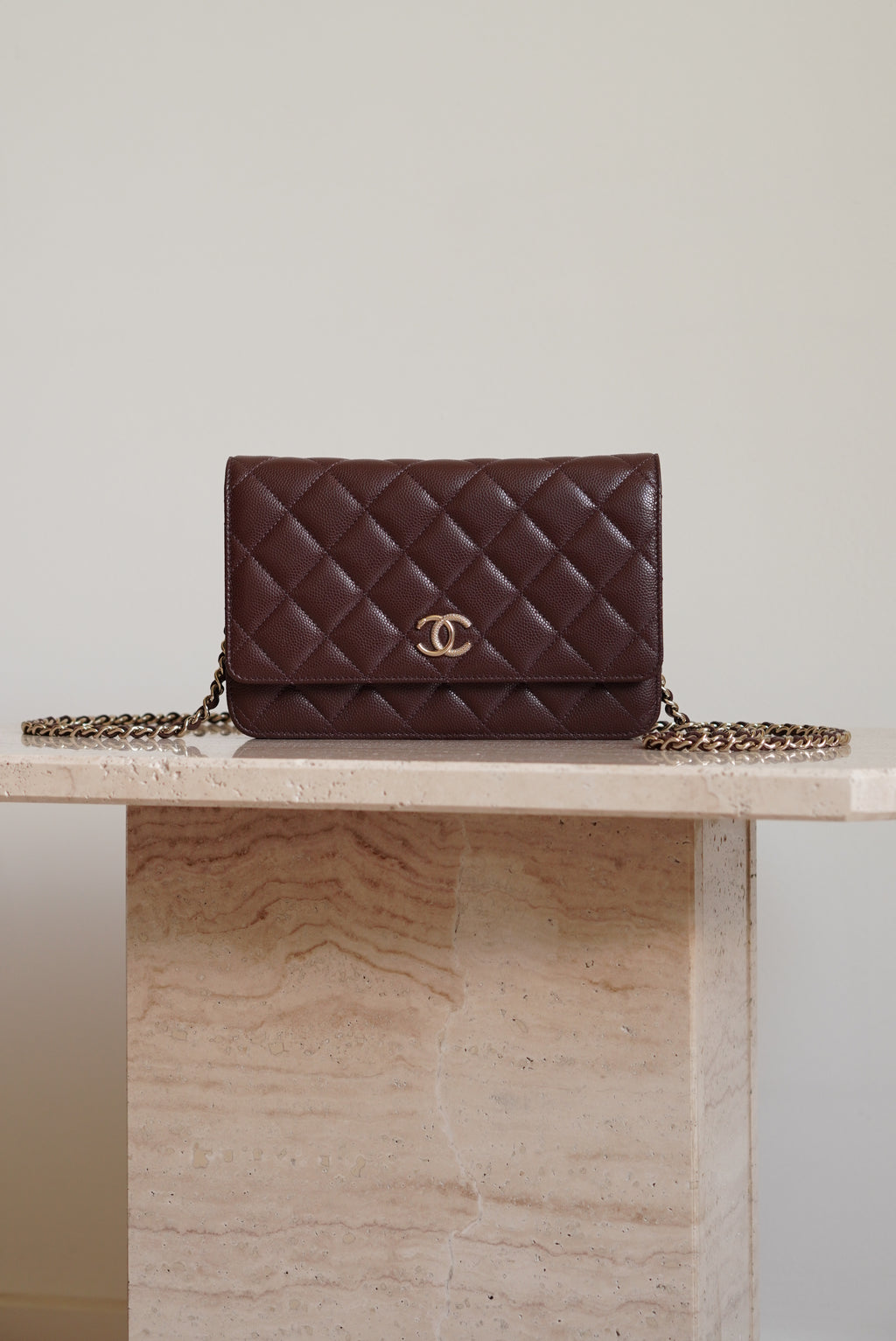 CHANEL 25K WALLET ON CHAIN | BROWN