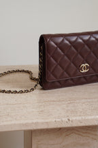 CHANEL 25K WALLET ON CHAIN | BROWN