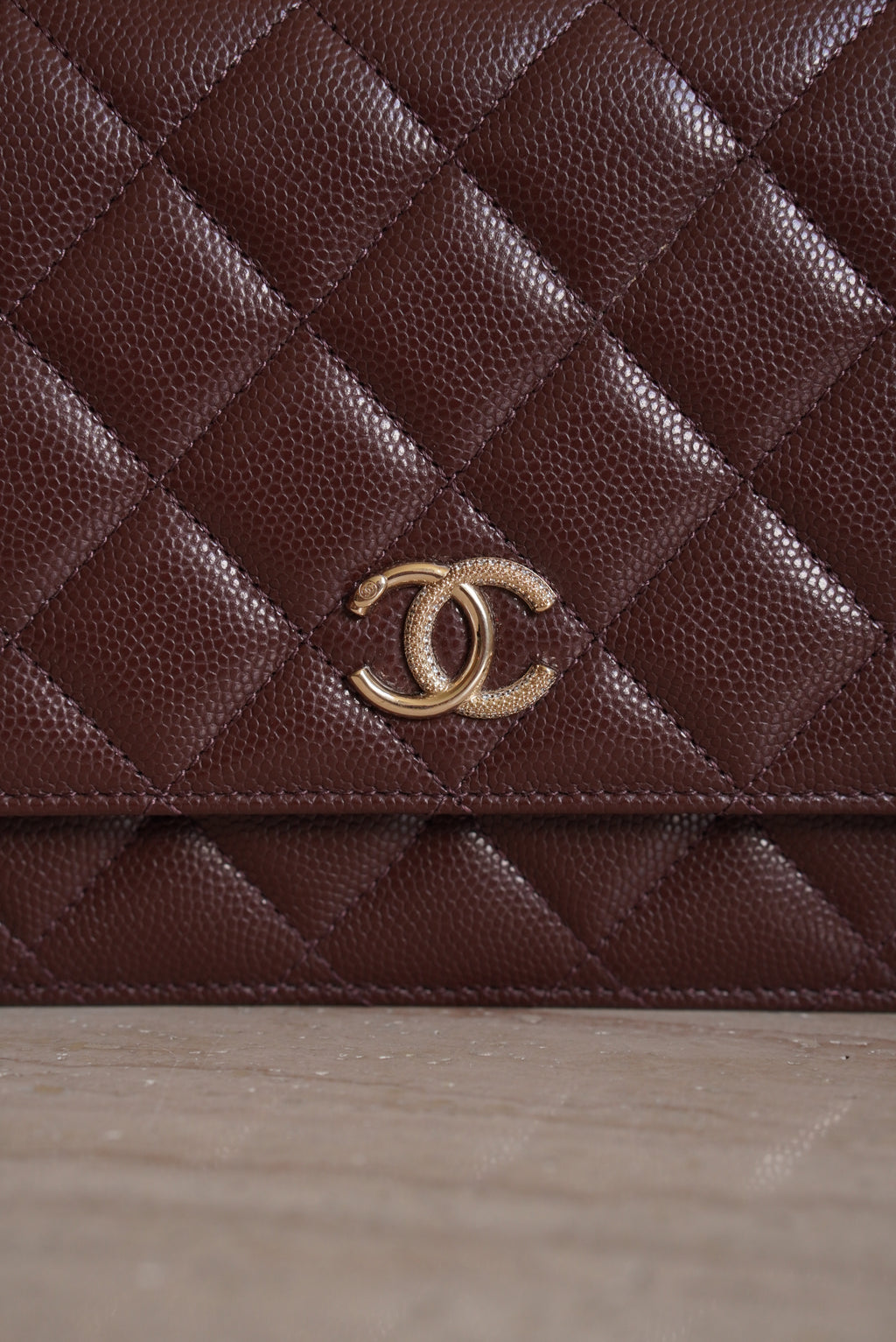 CHANEL 25K WALLET ON CHAIN | BROWN