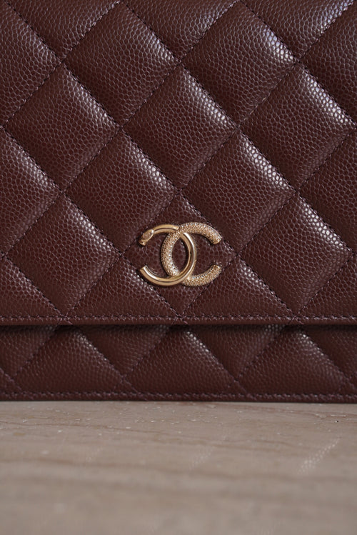 CHANEL 25K WALLET ON CHAIN | BROWN