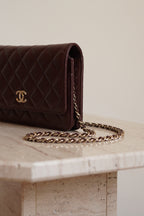 CHANEL 25K WALLET ON CHAIN | BROWN