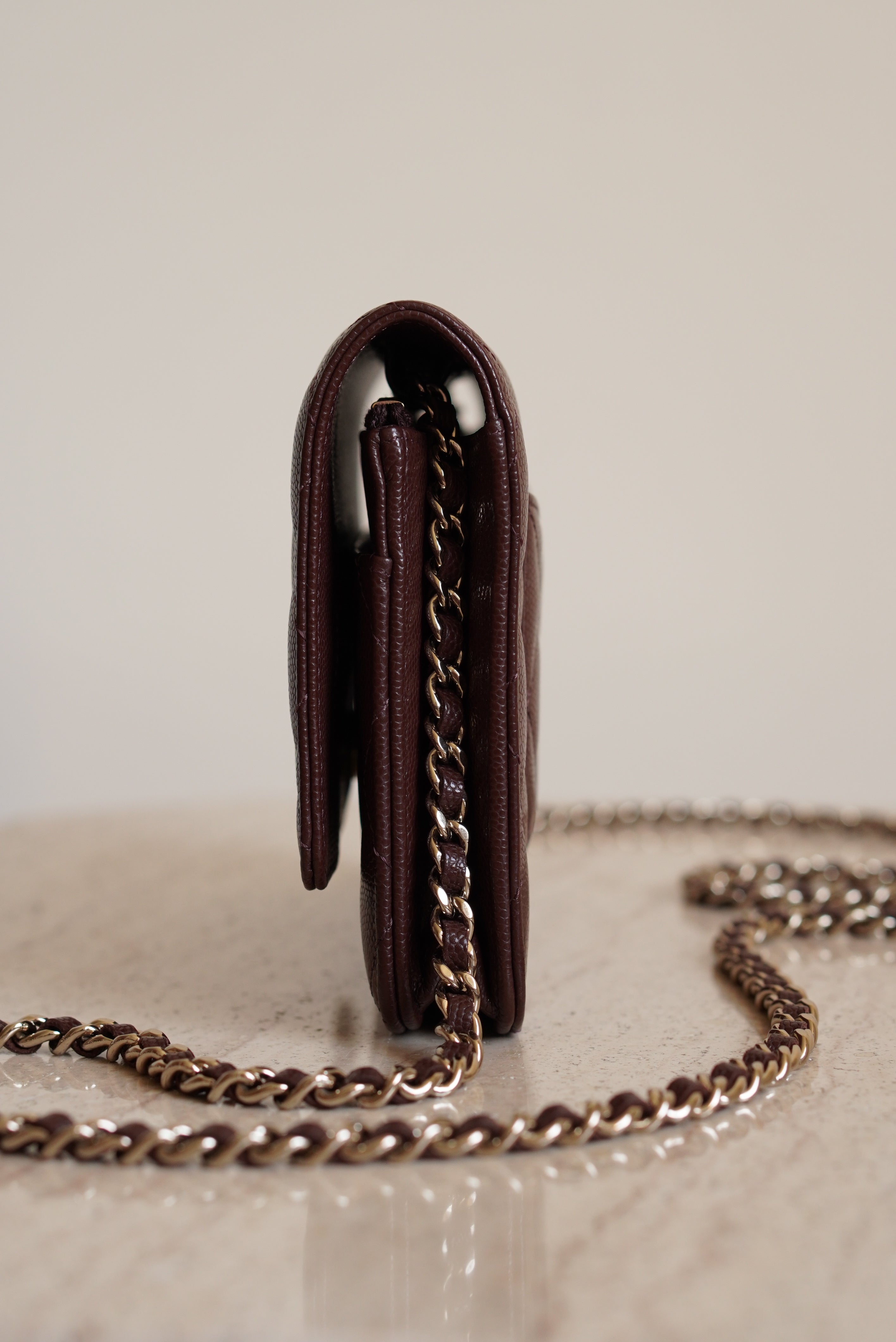 CHANEL 25K WALLET ON CHAIN | BROWN