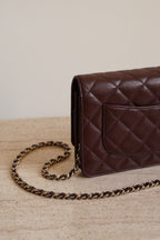 CHANEL 25K WALLET ON CHAIN | BROWN