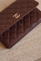 CHANEL 25K WALLET ON CHAIN | BROWN
