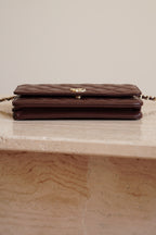 CHANEL 25K WALLET ON CHAIN | BROWN