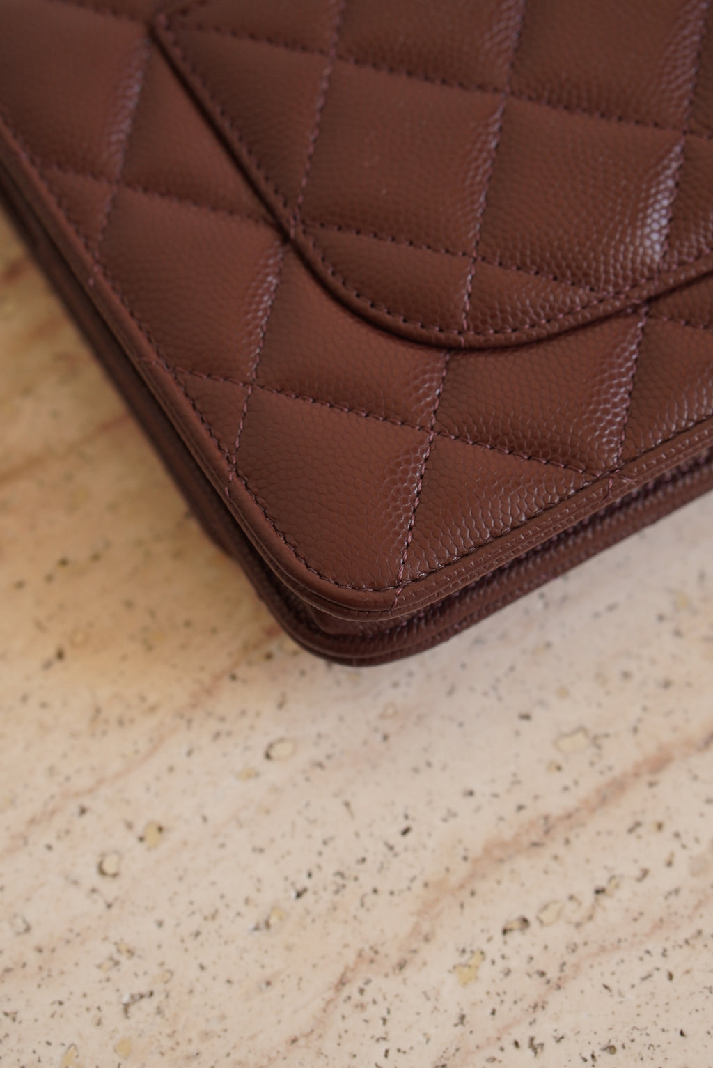 CHANEL 25K WALLET ON CHAIN | BROWN