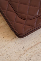 CHANEL 25K WALLET ON CHAIN | BROWN