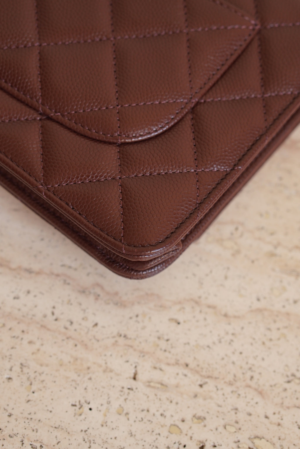 CHANEL 25K WALLET ON CHAIN | BROWN