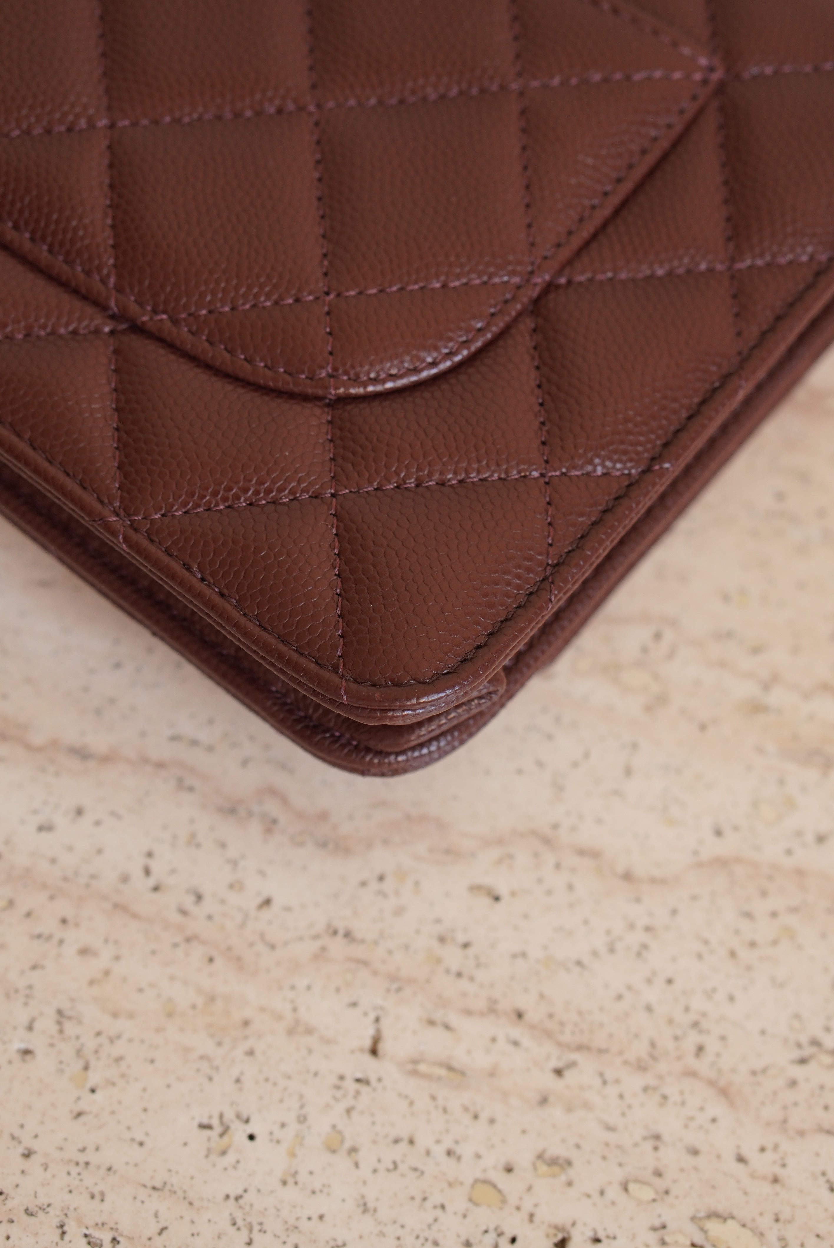 CHANEL 25K WALLET ON CHAIN | BROWN