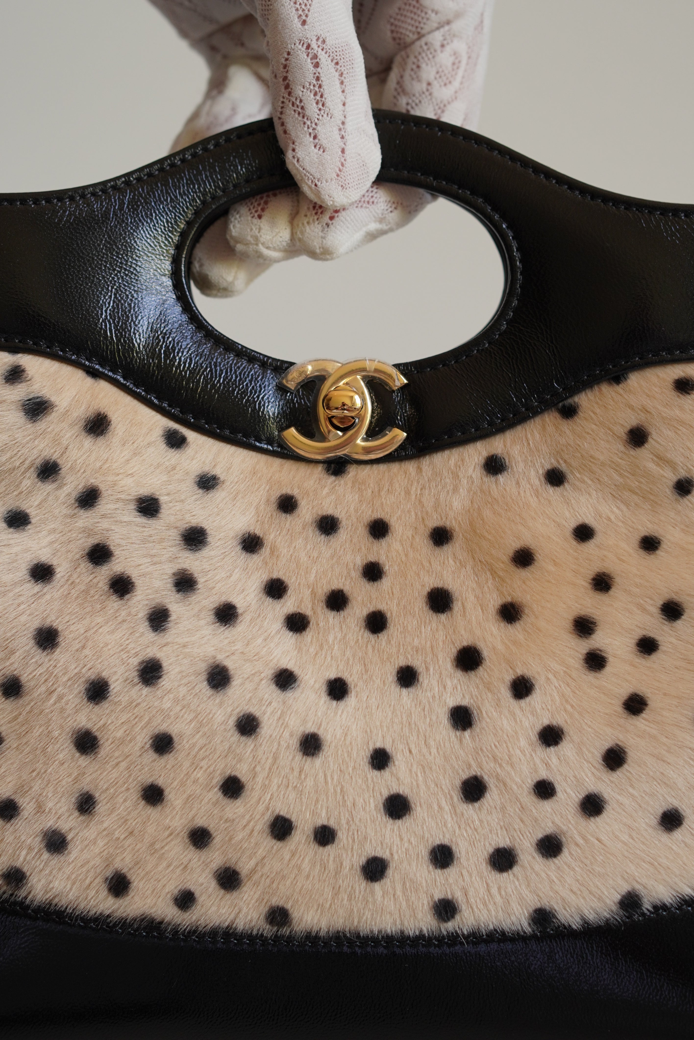CHANEL 26A 31 MINI SHOPPING BAG | BLACK & LEOPARD