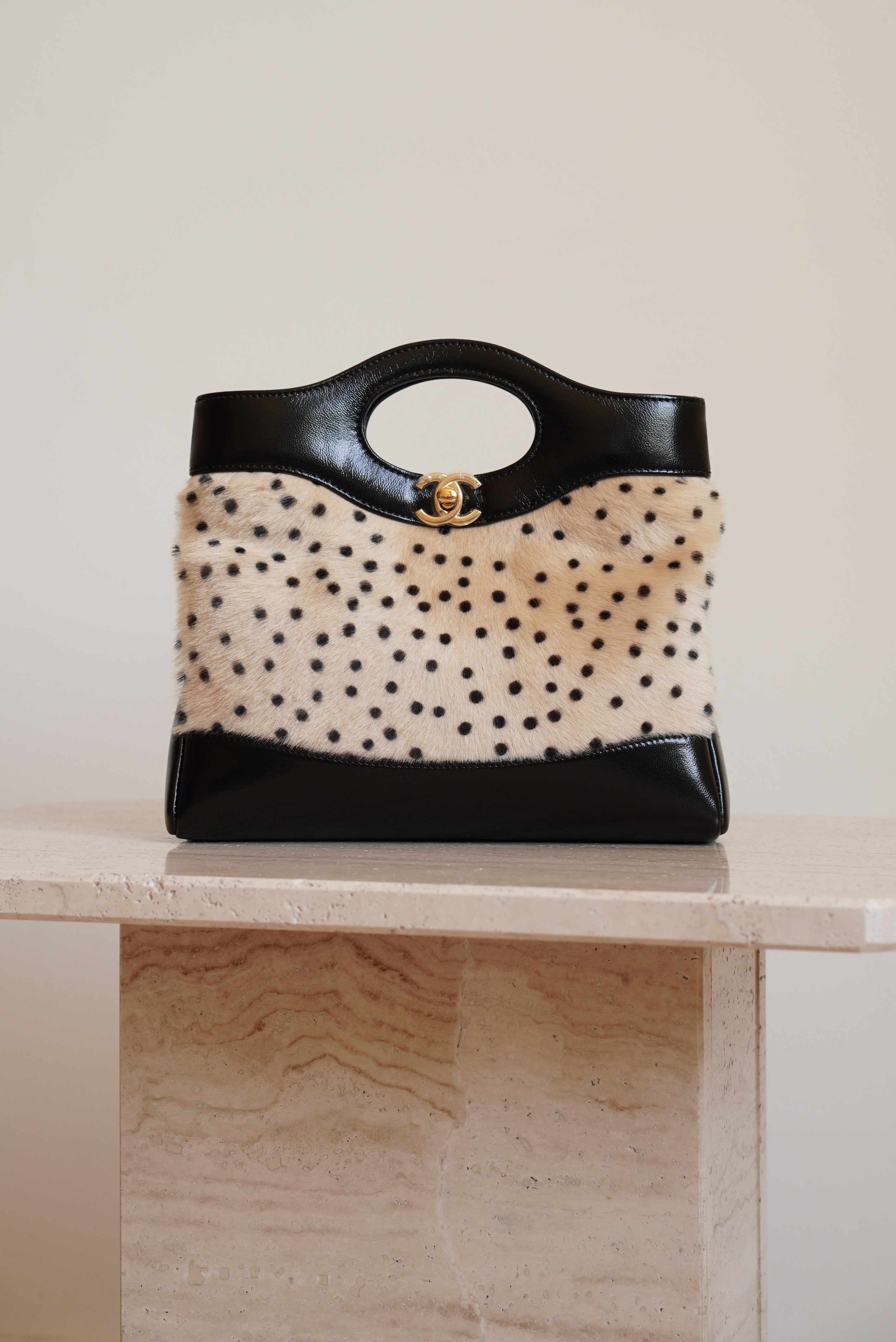 CHANEL 26A 31 MINI SHOPPING BAG | BLACK & LEOPARD