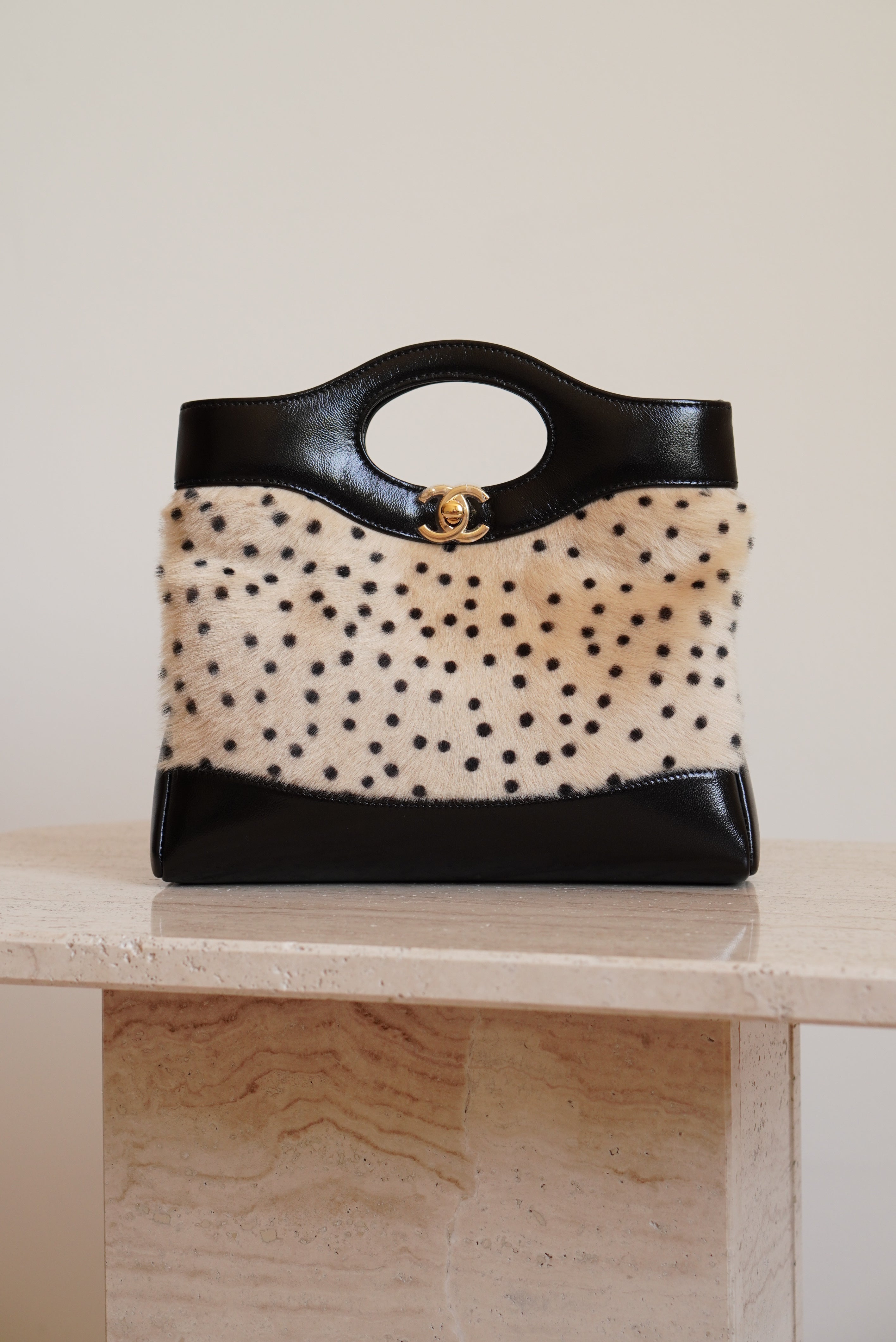 CHANEL 26A 31 MINI SHOPPING BAG | BLACK & LEOPARD