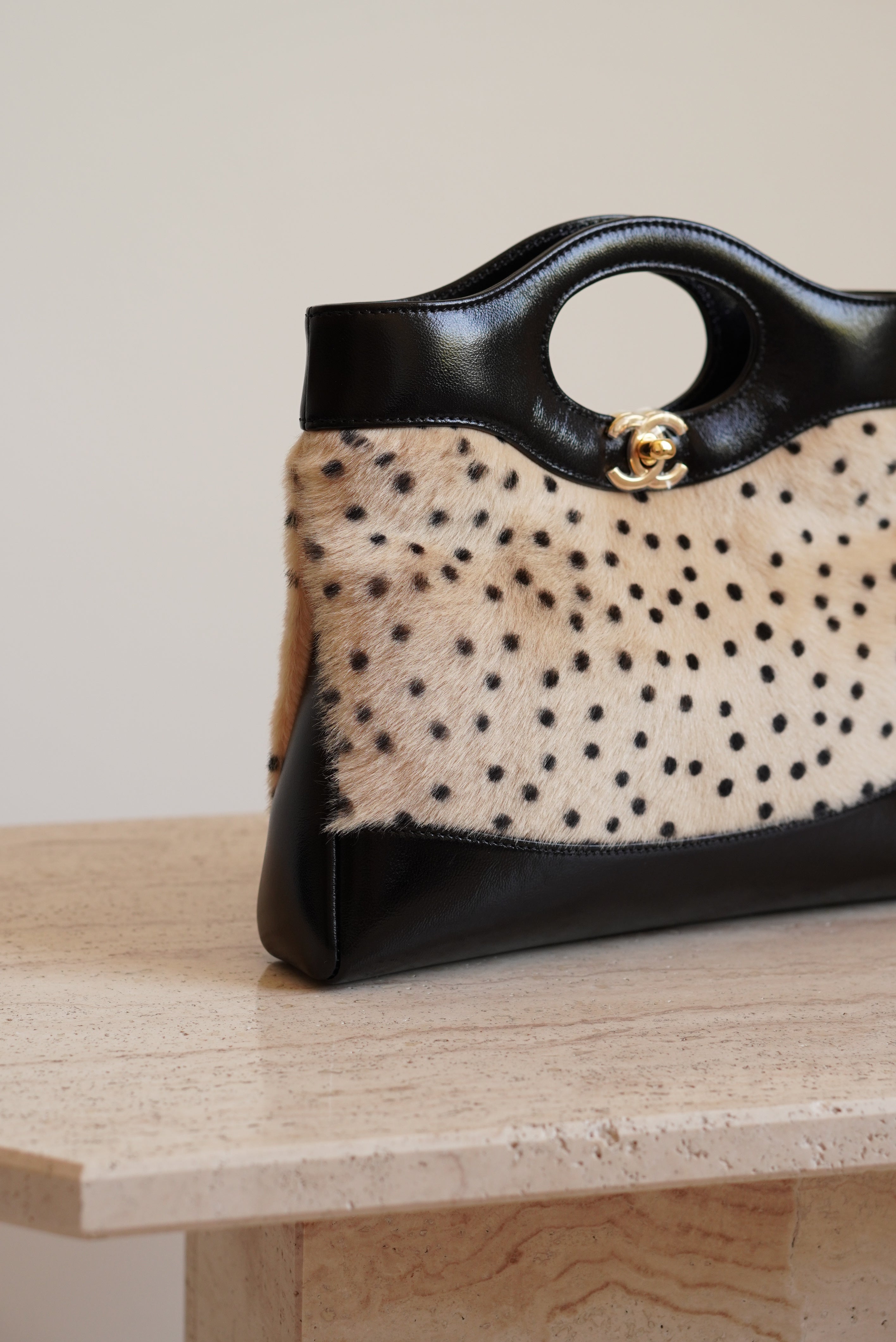 CHANEL 26A 31 MINI SHOPPING BAG | BLACK & LEOPARD