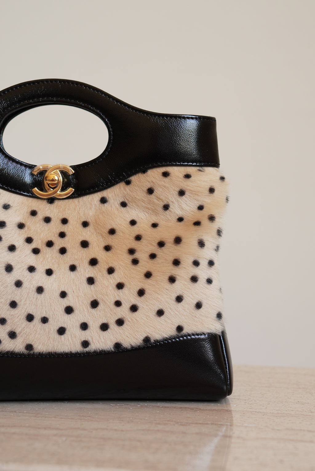 CHANEL 26A 31 MINI SHOPPING BAG | BLACK & LEOPARD