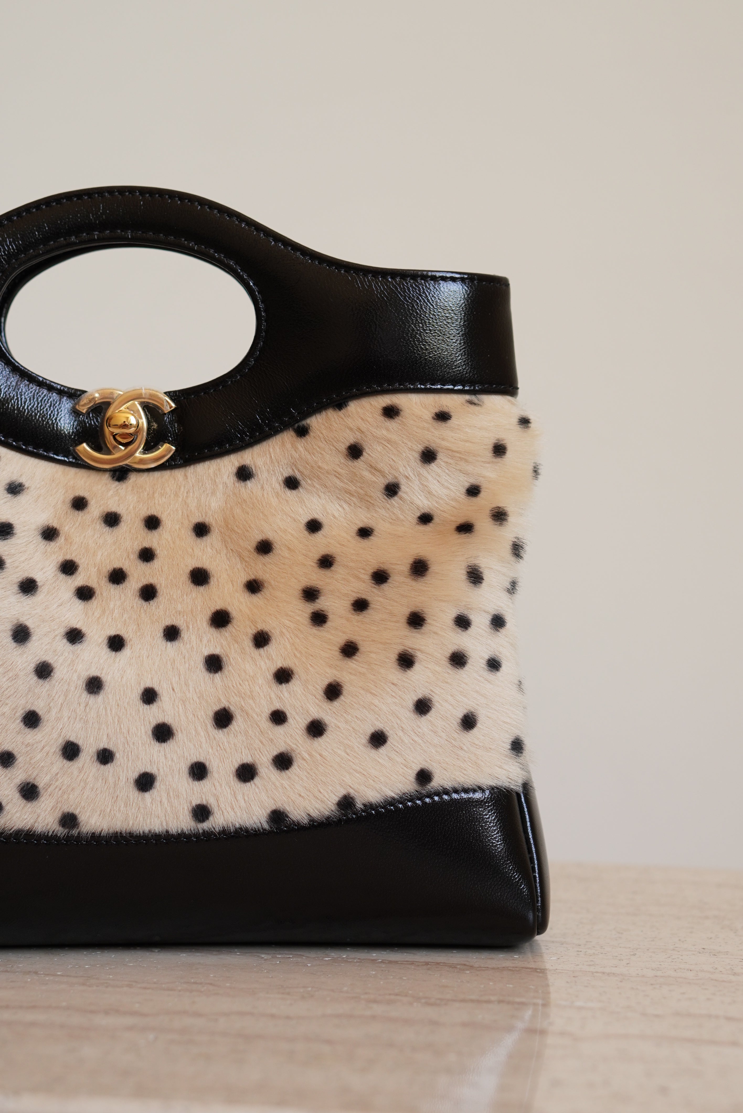 CHANEL 26A 31 MINI SHOPPING BAG | BLACK & LEOPARD