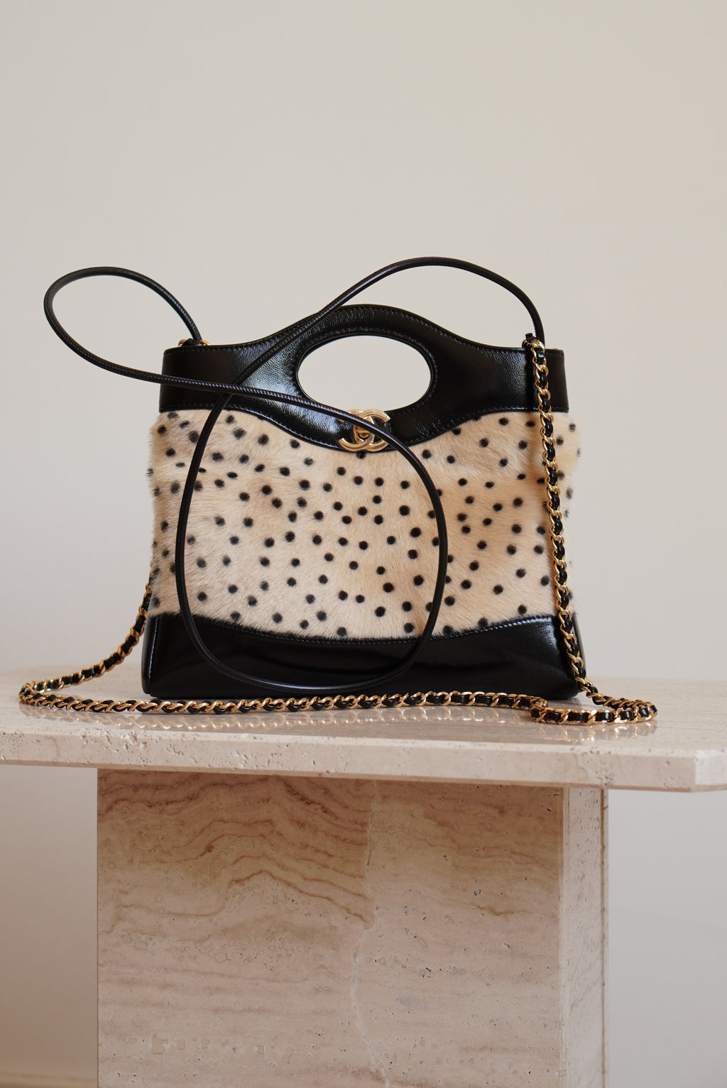 CHANEL 26A 31 MINI SHOPPING BAG | BLACK & LEOPARD