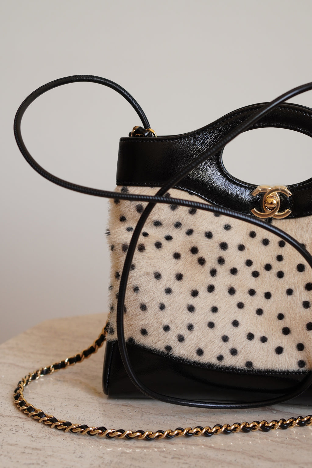 CHANEL 26A 31 MINI SHOPPING BAG | BLACK & LEOPARD