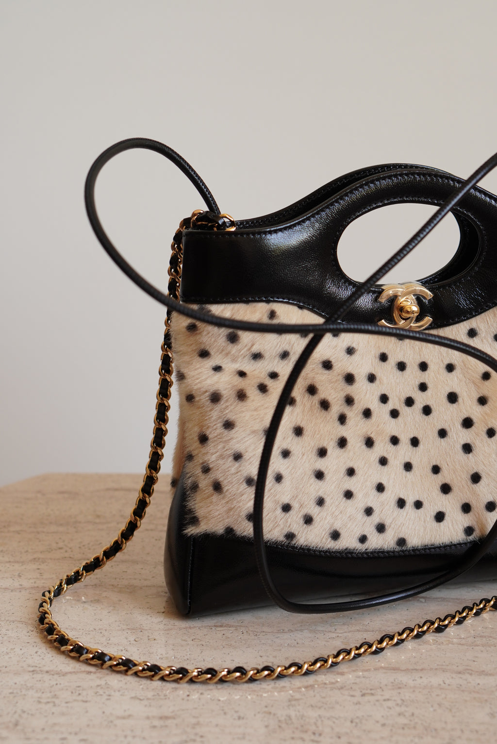 CHANEL 26A 31 MINI SHOPPING BAG | BLACK & LEOPARD