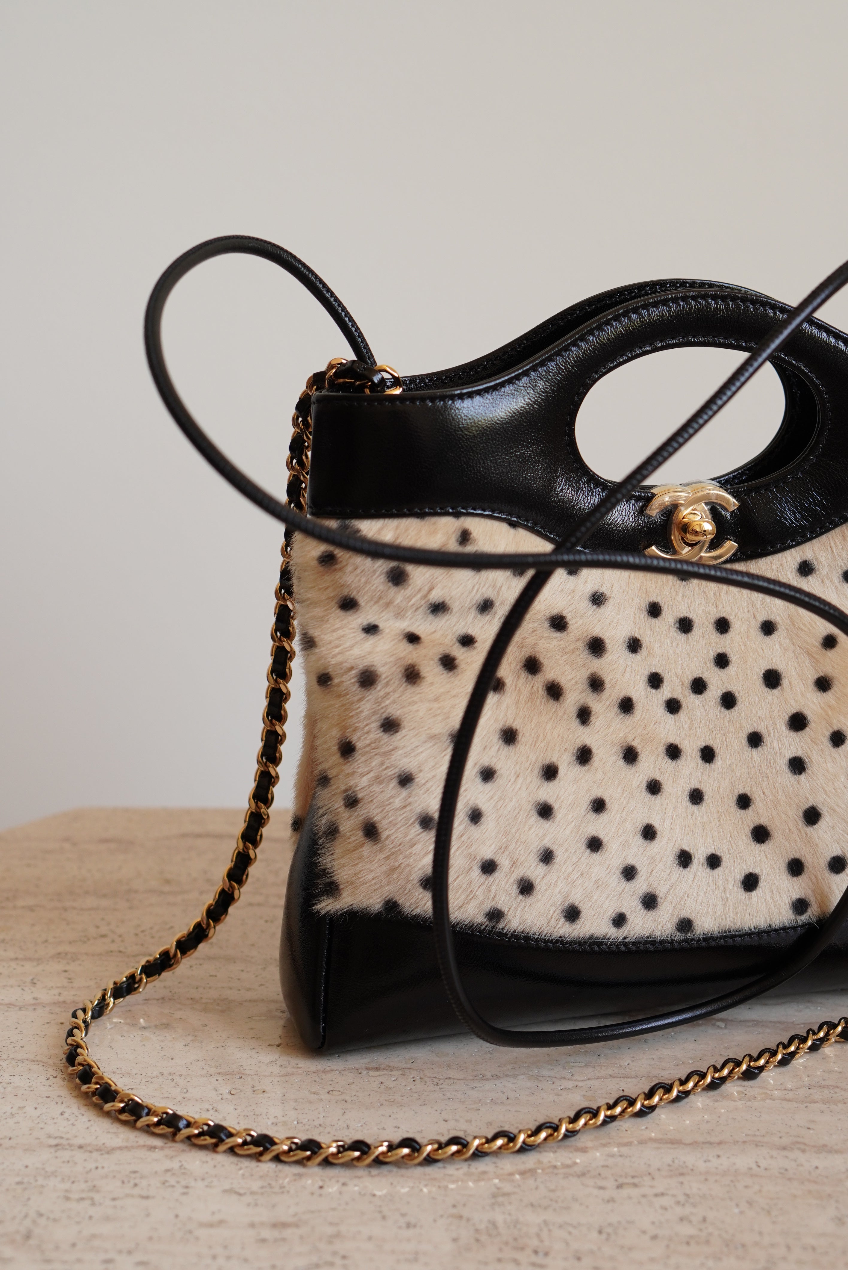 CHANEL 26A 31 MINI SHOPPING BAG | BLACK & LEOPARD