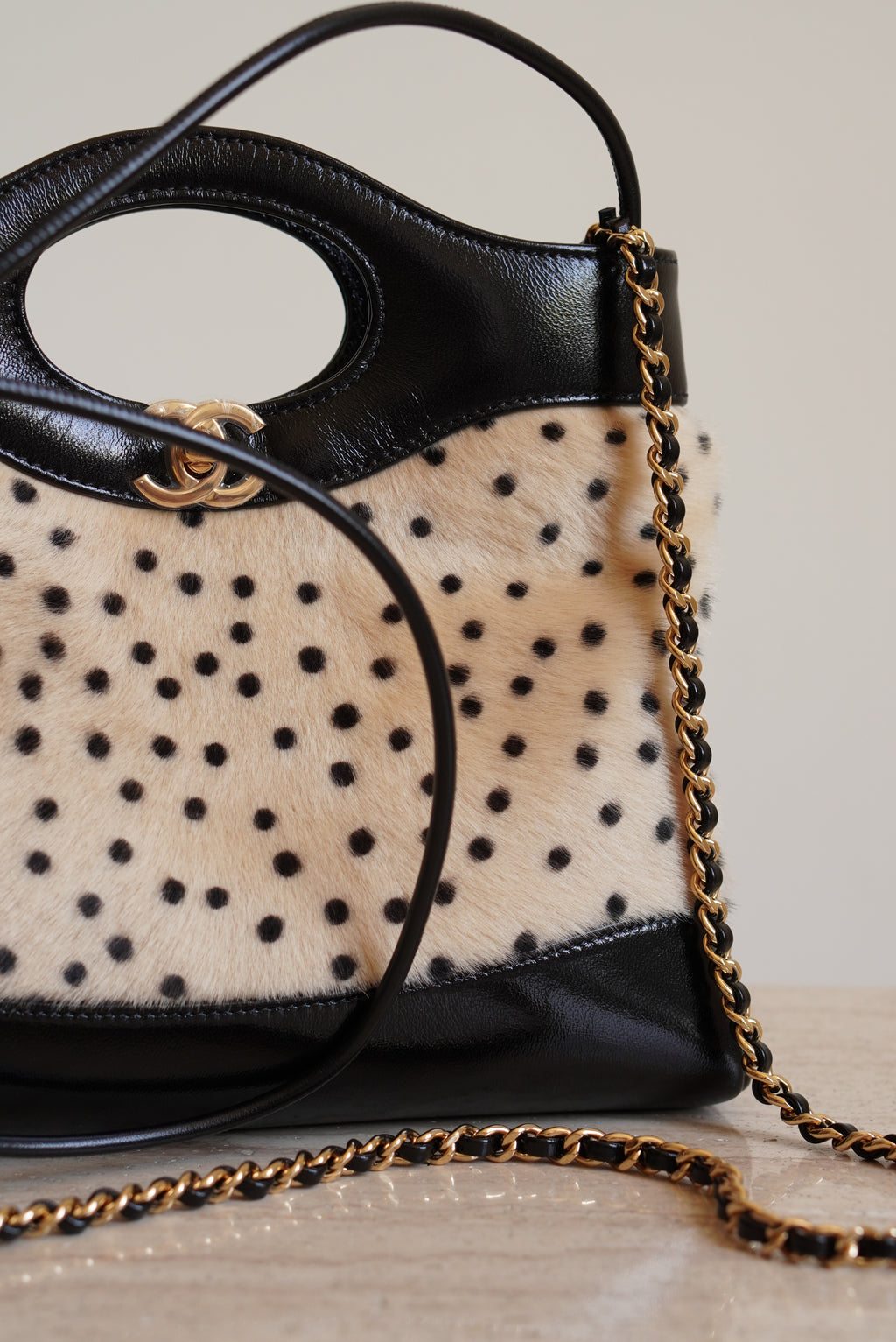 CHANEL 26A 31 MINI SHOPPING BAG | BLACK & LEOPARD