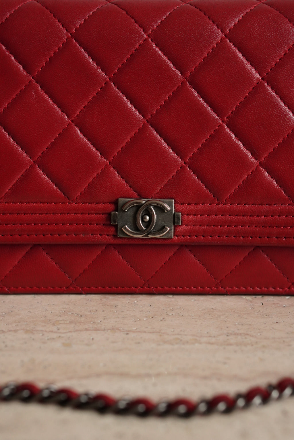 CHANEL BOY WALLET ON CHAIN