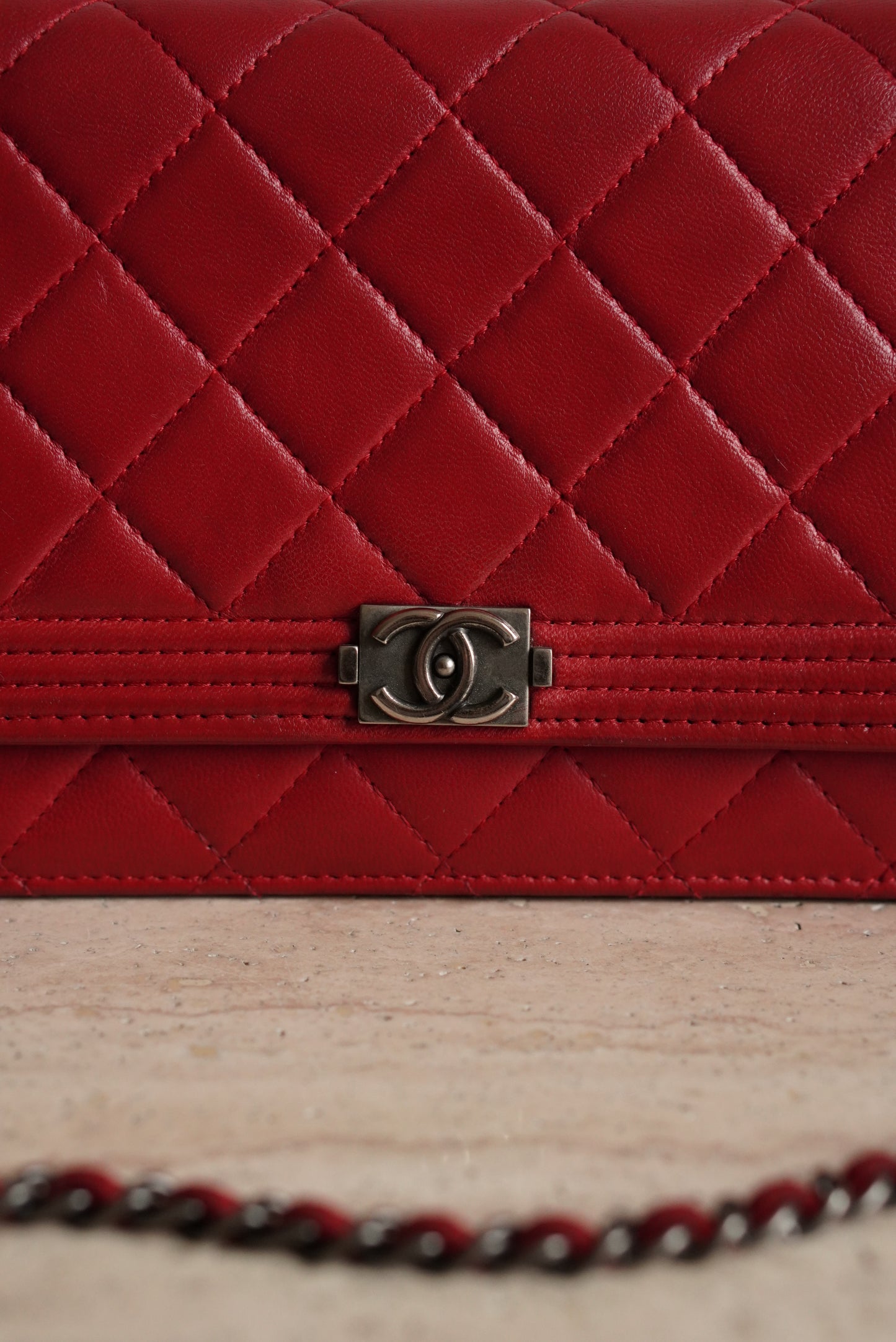 CHANEL BOY WALLET ON CHAIN