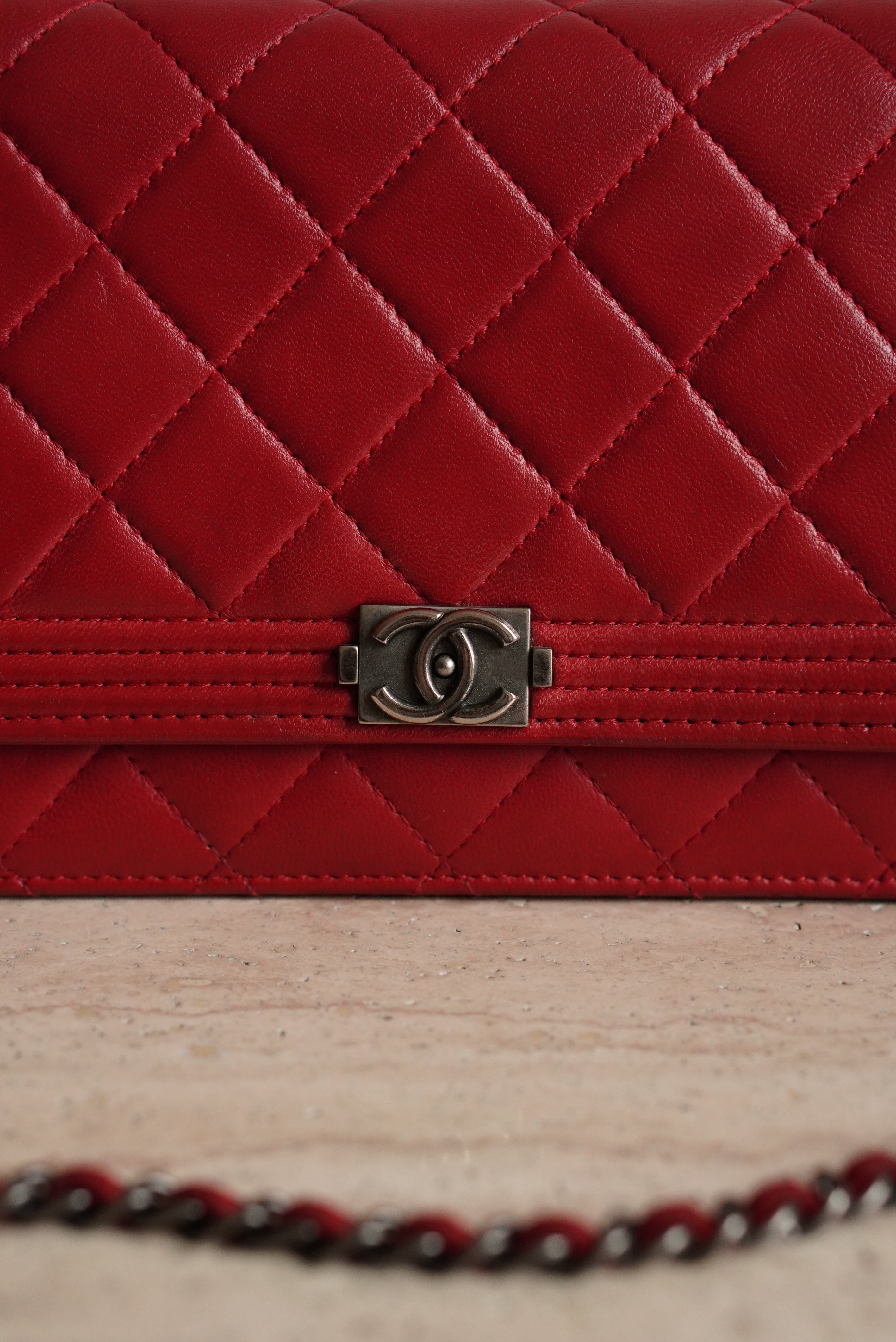 CHANEL BOY WALLET ON CHAIN