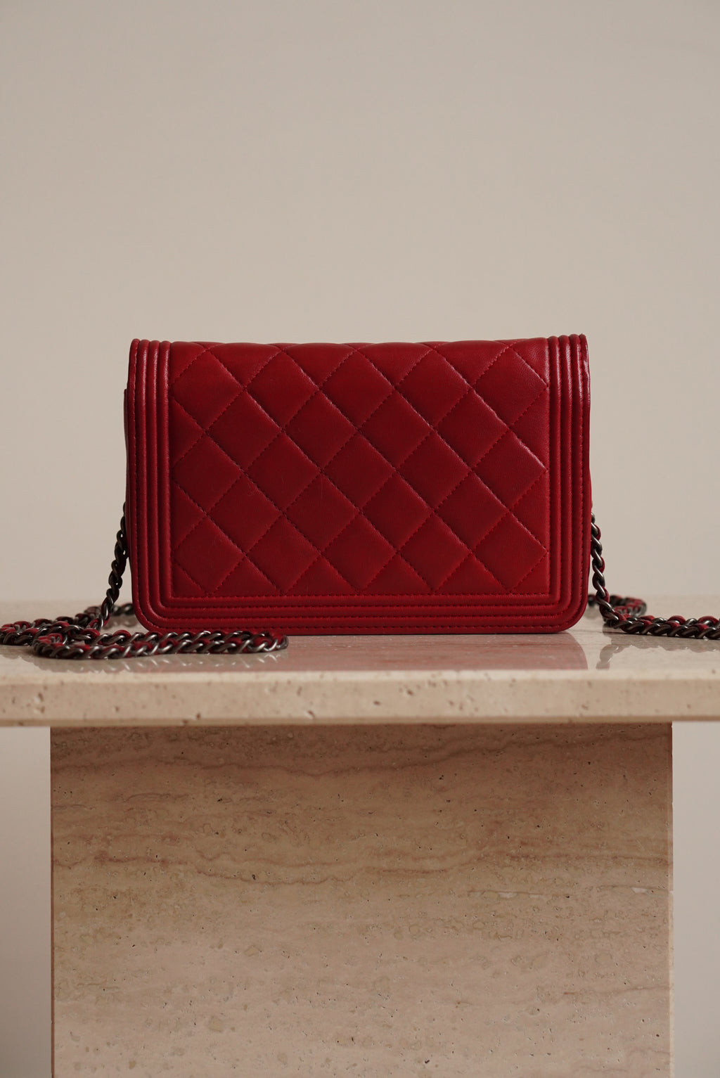CHANEL BOY WALLET ON CHAIN