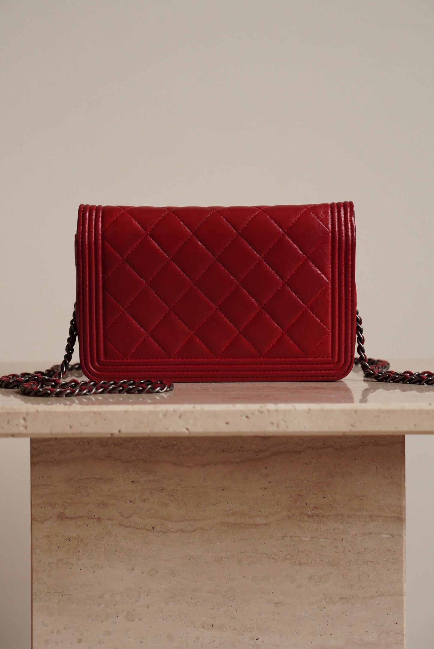 CHANEL BOY WALLET ON CHAIN