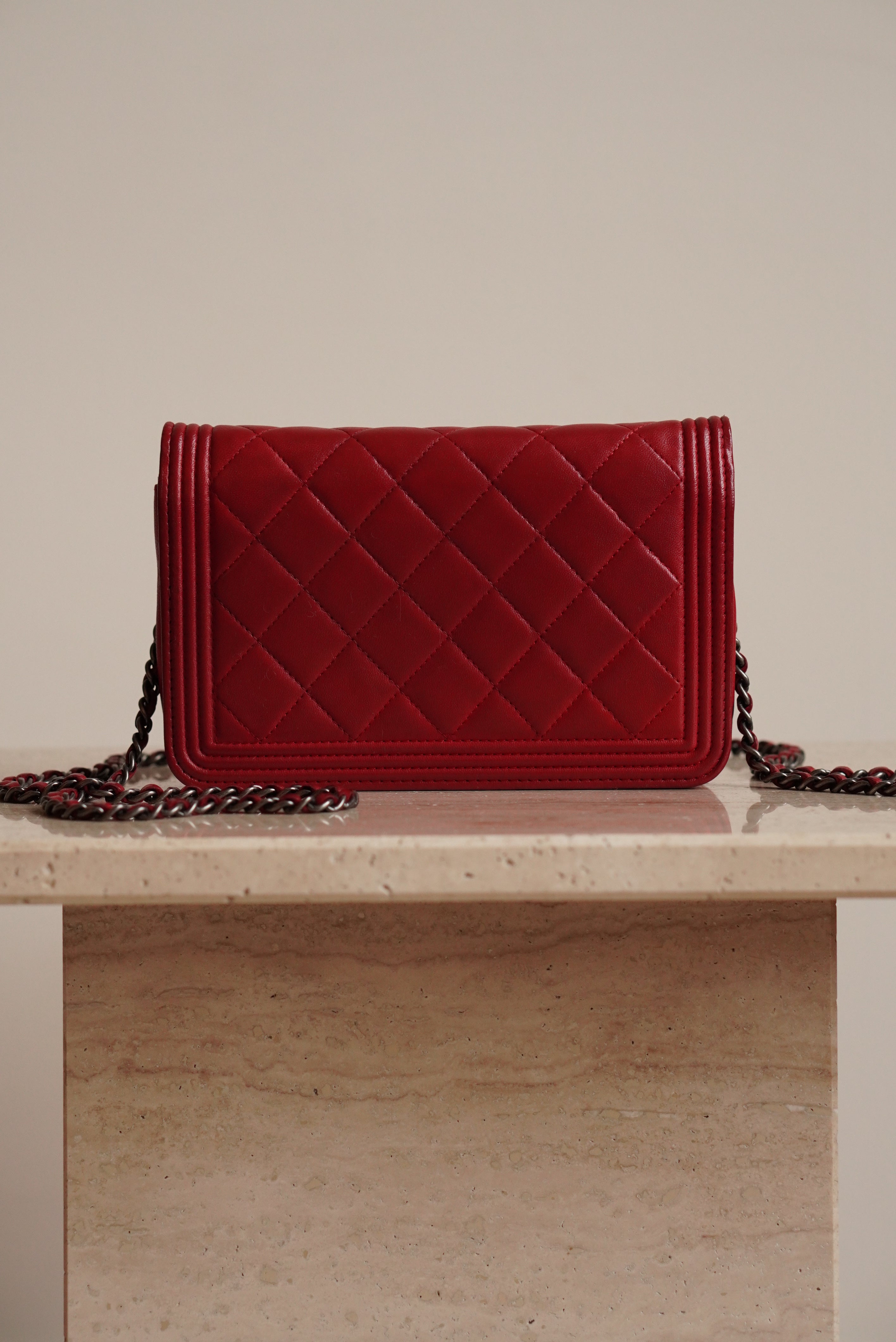 CHANEL BOY WALLET ON CHAIN