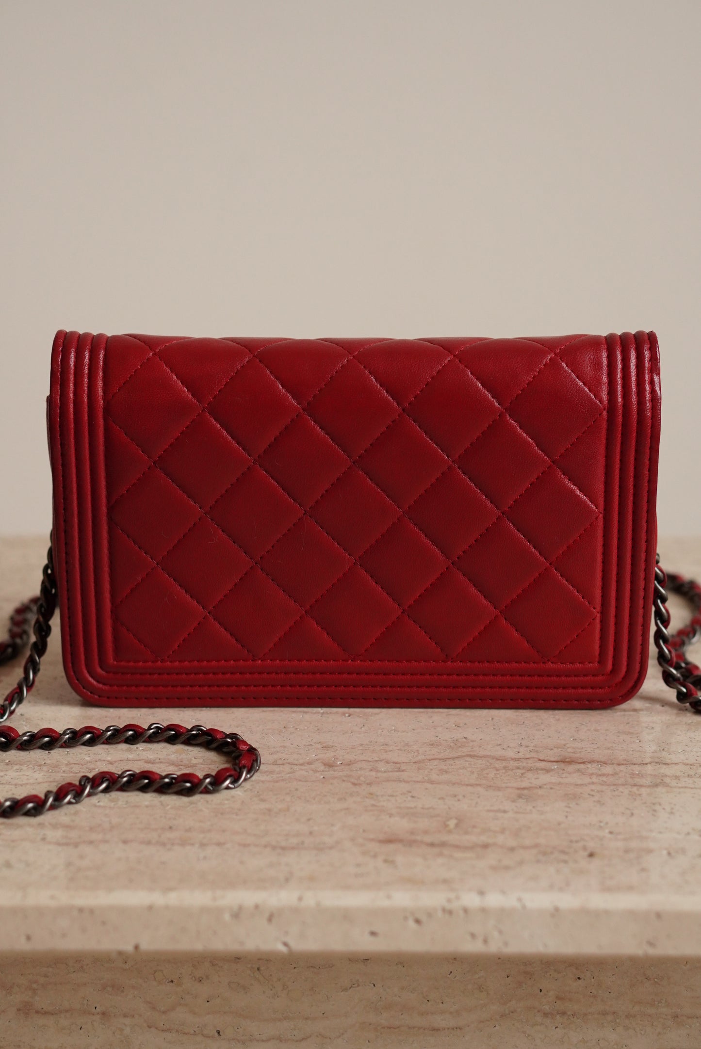 CHANEL BOY WALLET ON CHAIN
