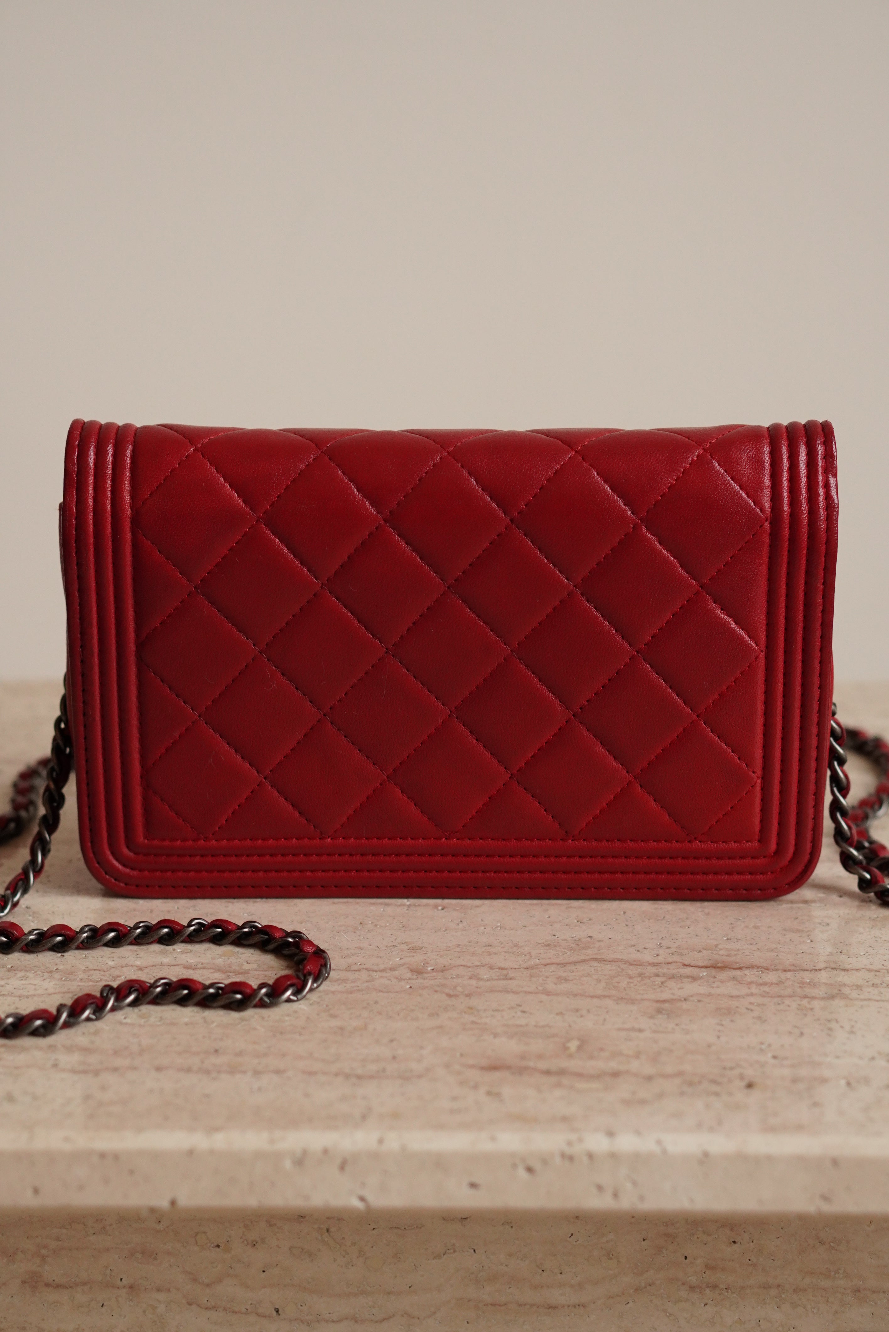CHANEL BOY WALLET ON CHAIN