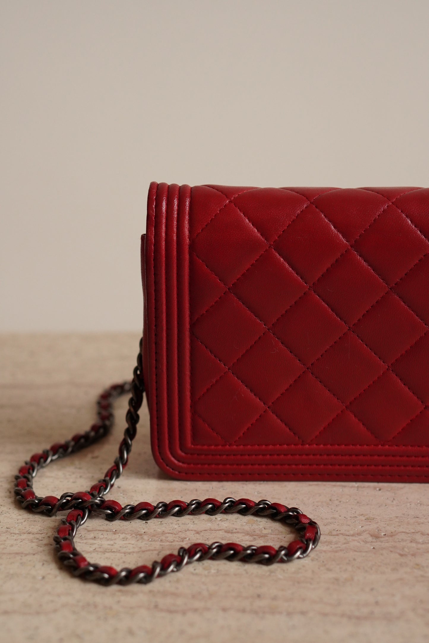 CHANEL BOY WALLET ON CHAIN