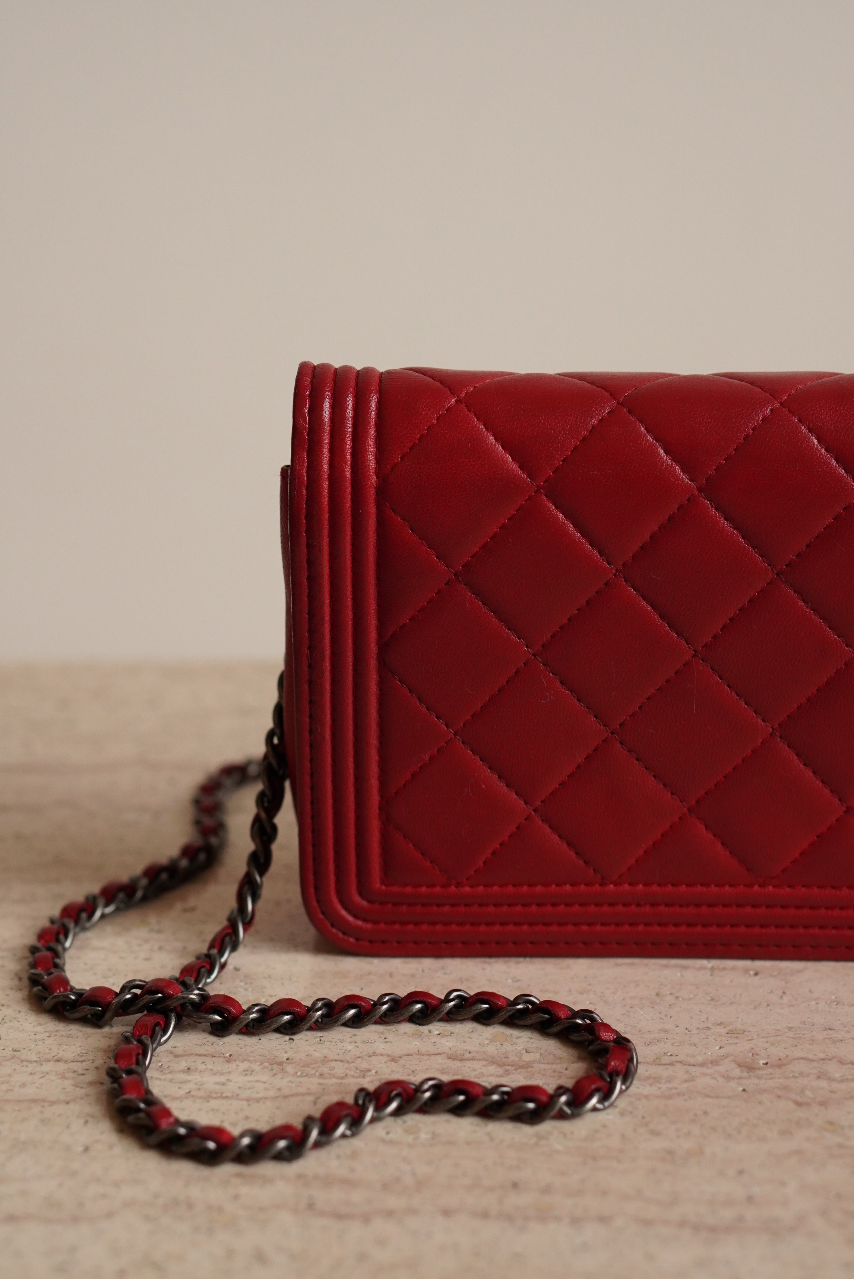 CHANEL BOY WALLET ON CHAIN
