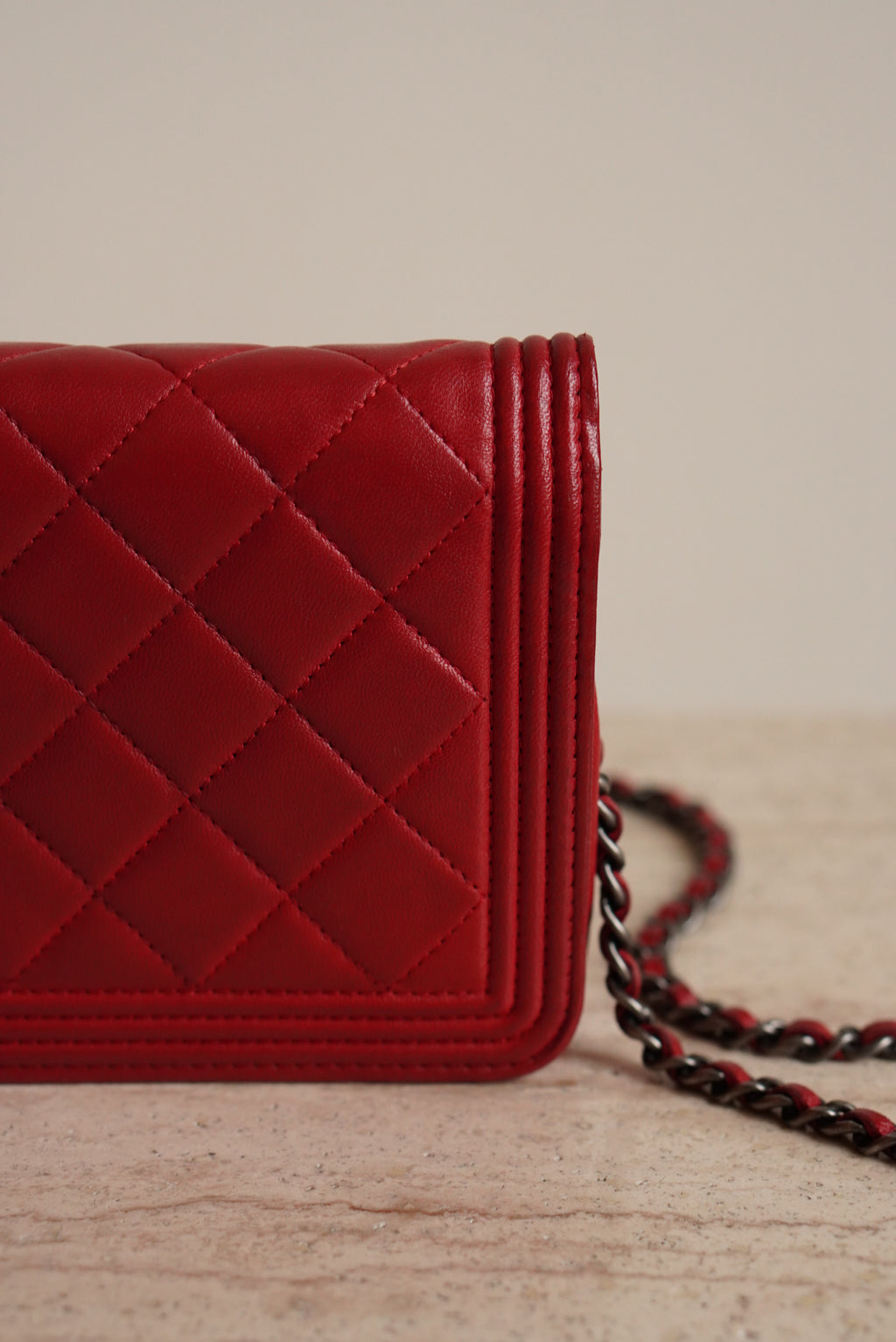 CHANEL BOY WALLET ON CHAIN