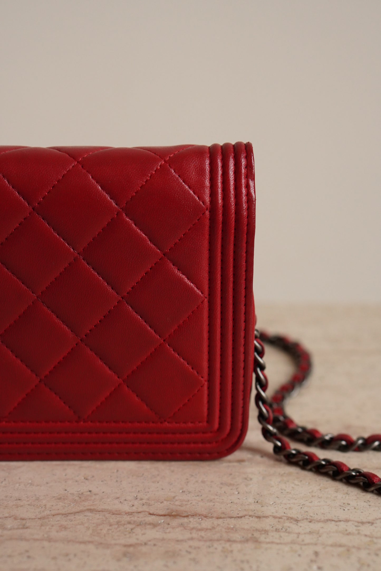 CHANEL BOY WALLET ON CHAIN