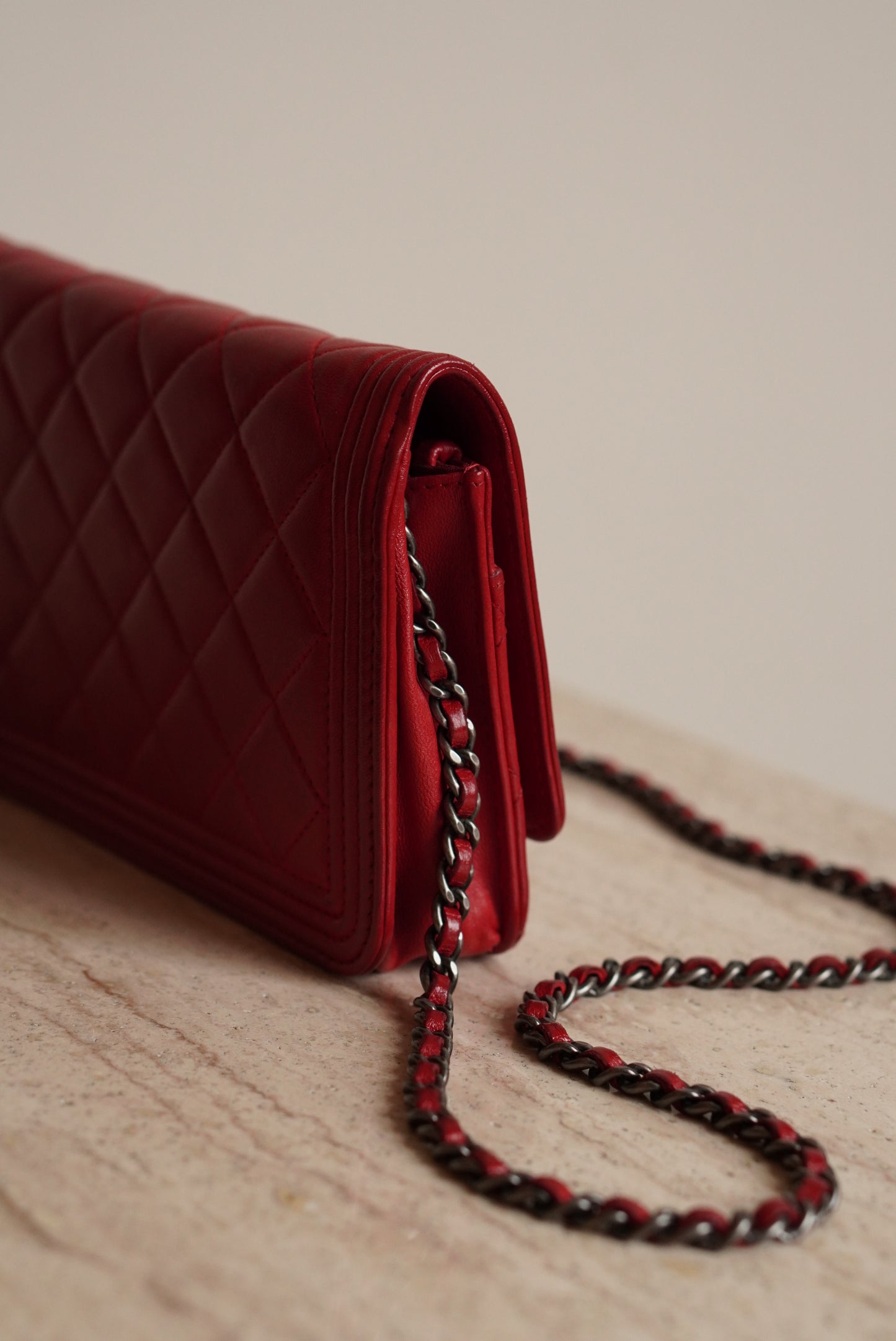 CHANEL BOY WALLET ON CHAIN