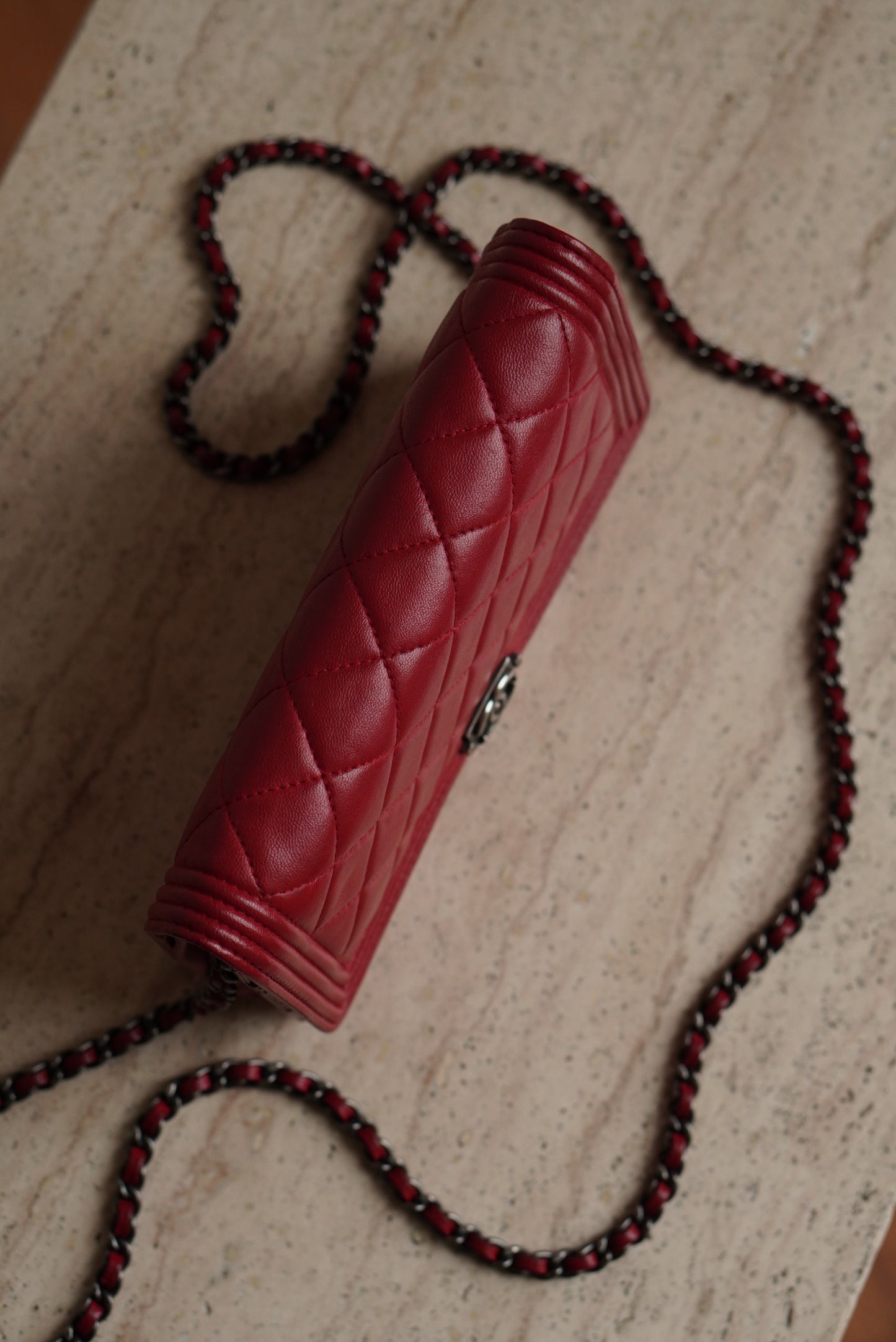 CHANEL BOY WALLET ON CHAIN