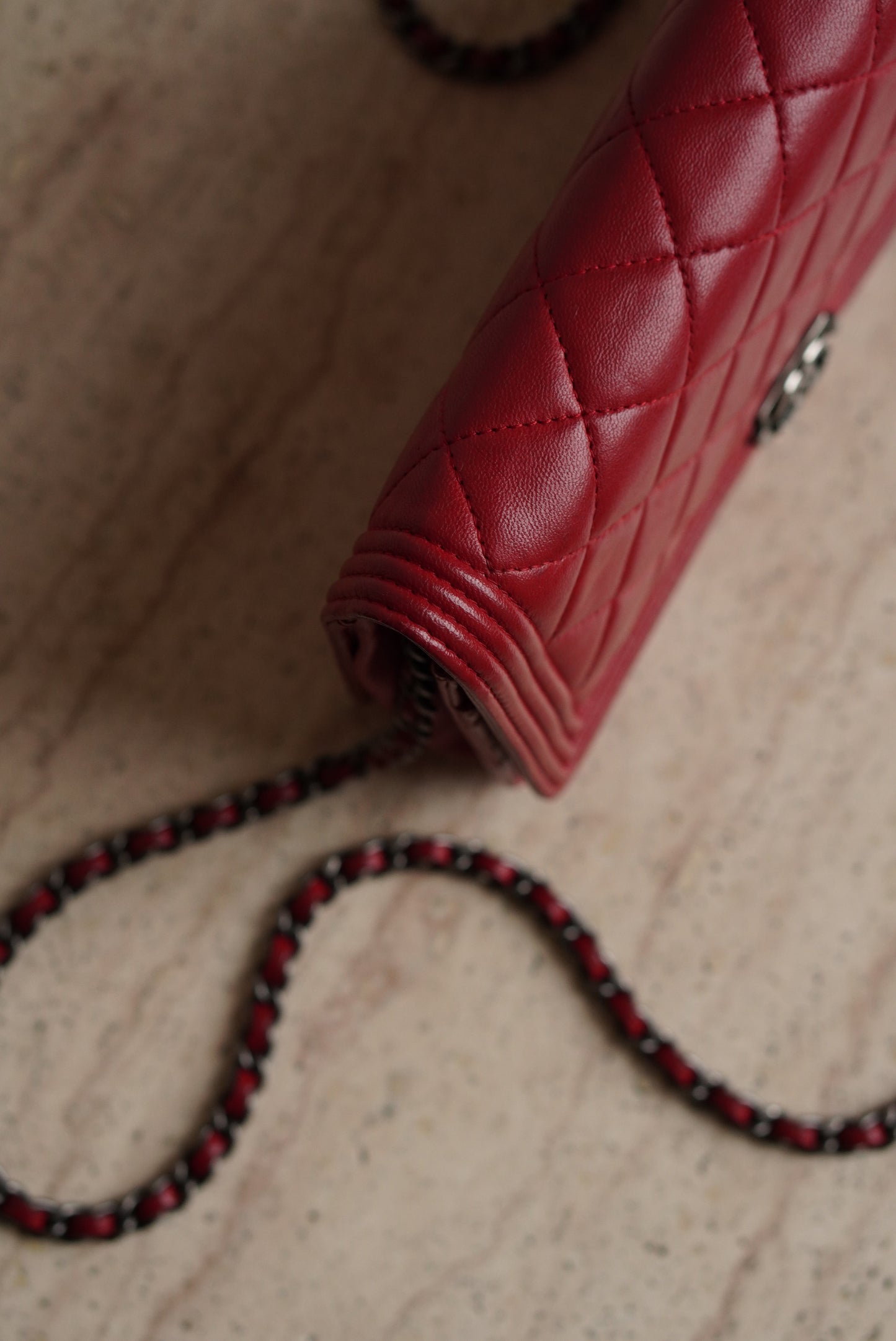 CHANEL BOY WALLET ON CHAIN