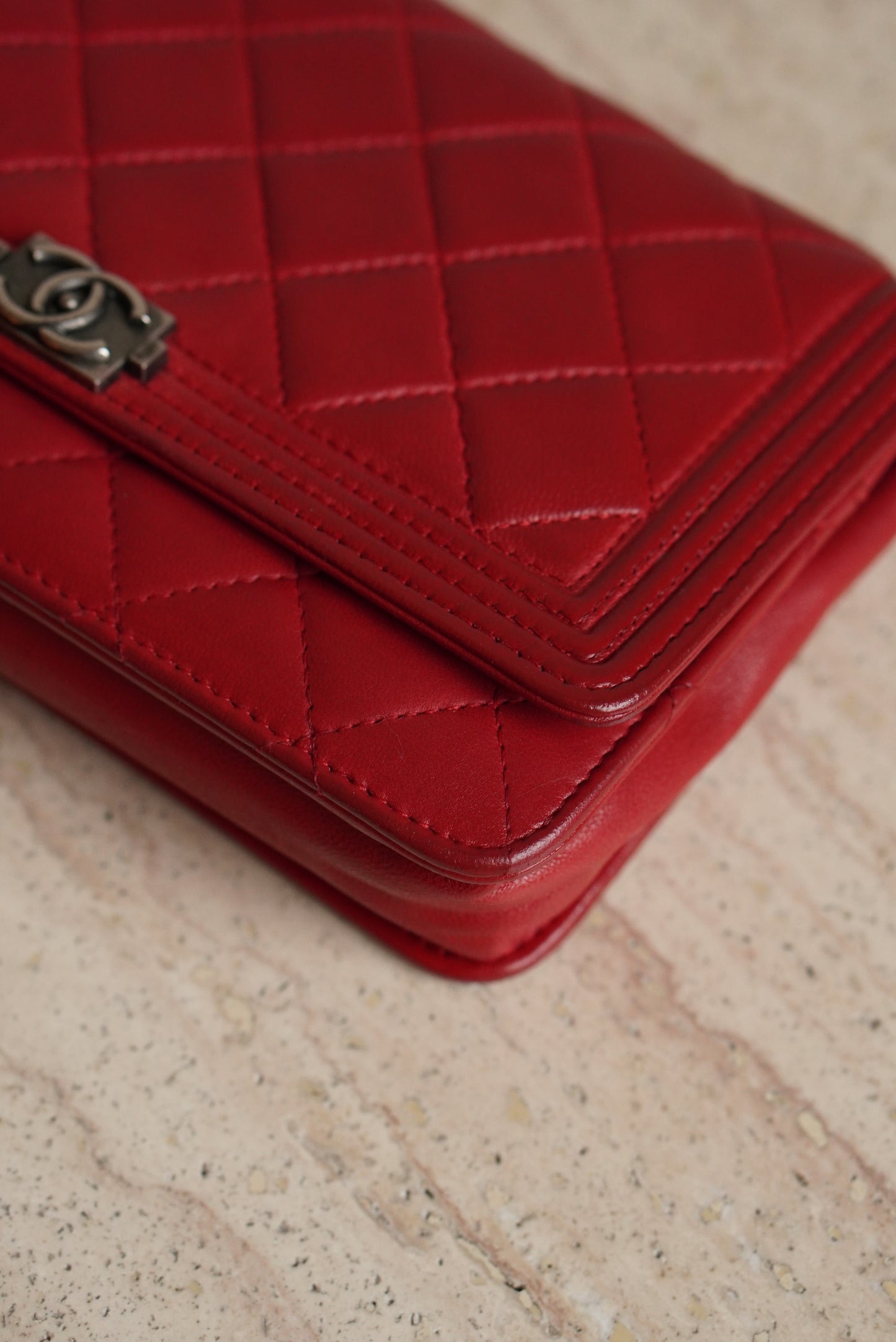CHANEL BOY WALLET ON CHAIN