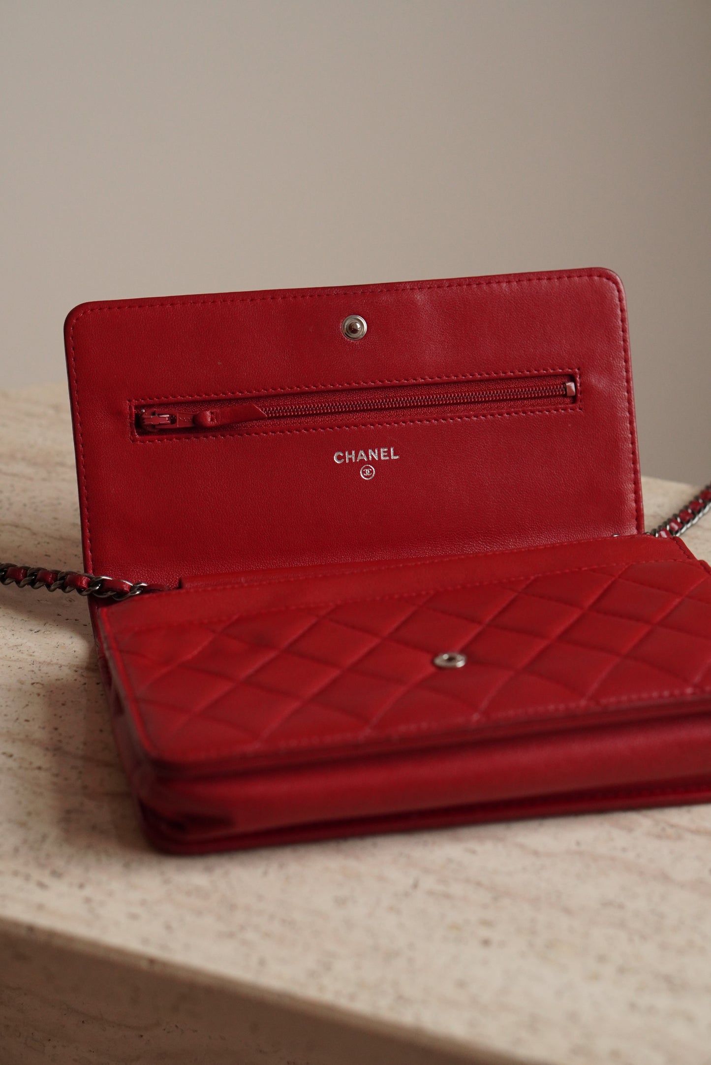 CHANEL BOY WALLET ON CHAIN
