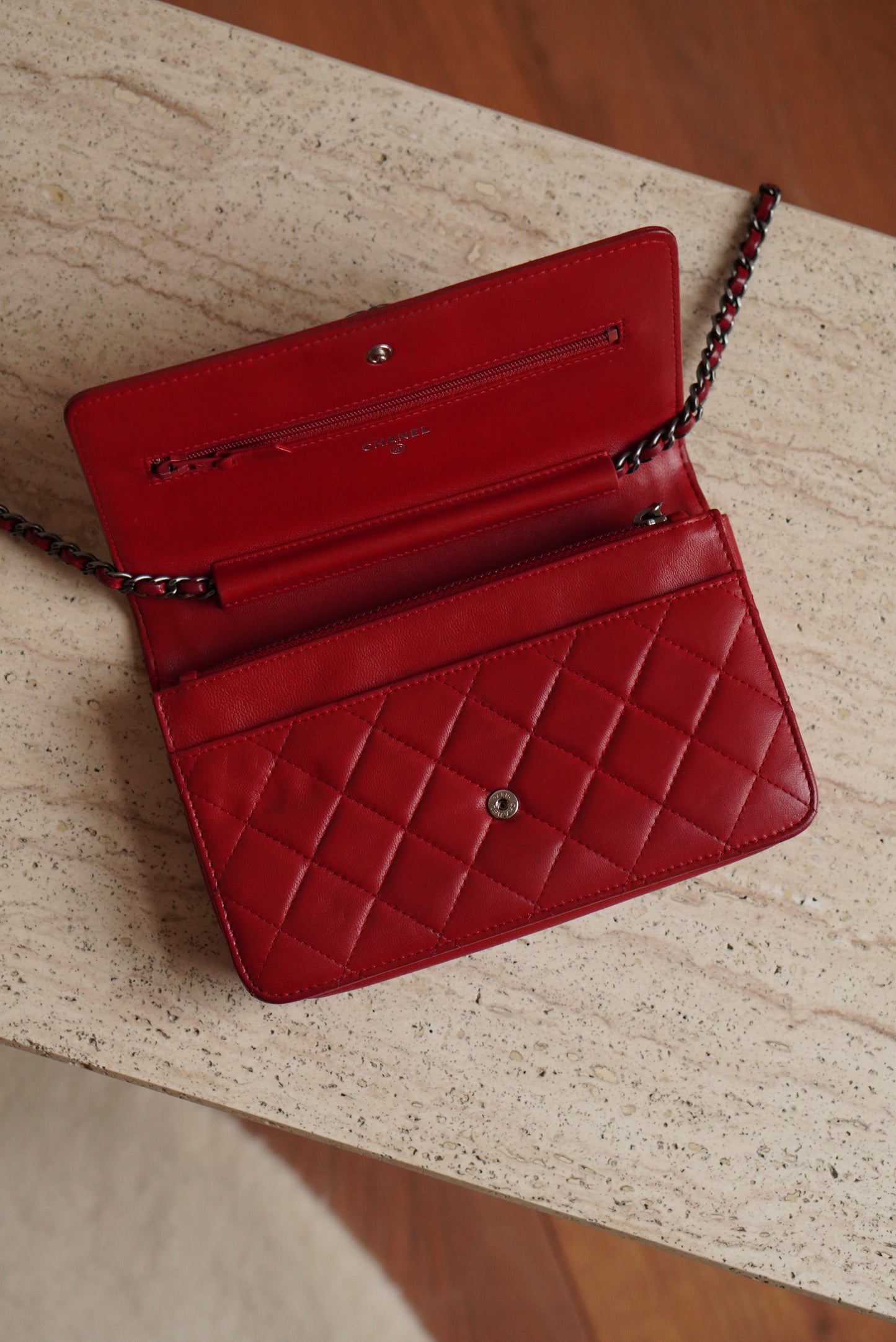 CHANEL BOY WALLET ON CHAIN