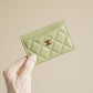 CHANEL CARD HOLDER | LIGHT GREEN