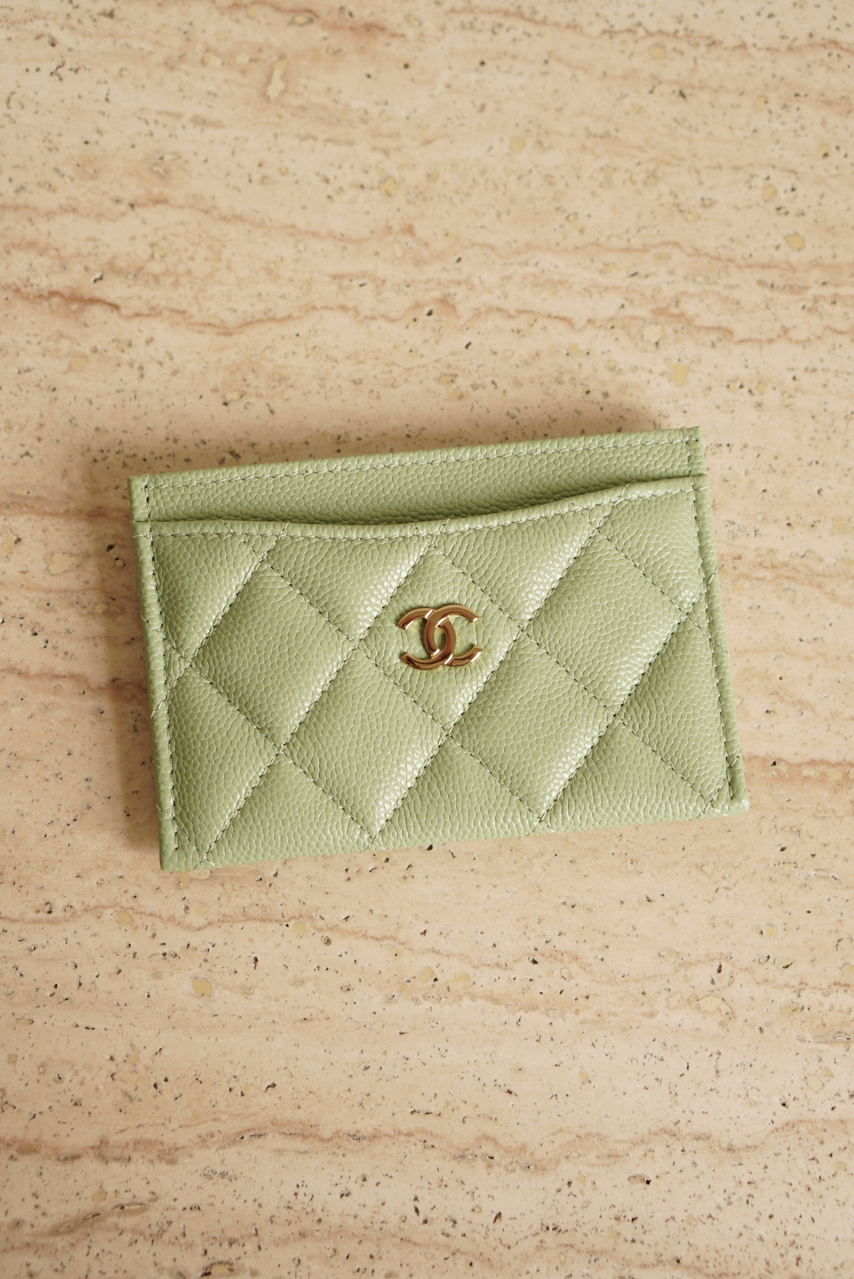 CHANEL CLASSIC CARD HOLDER | LIGHT GREEN