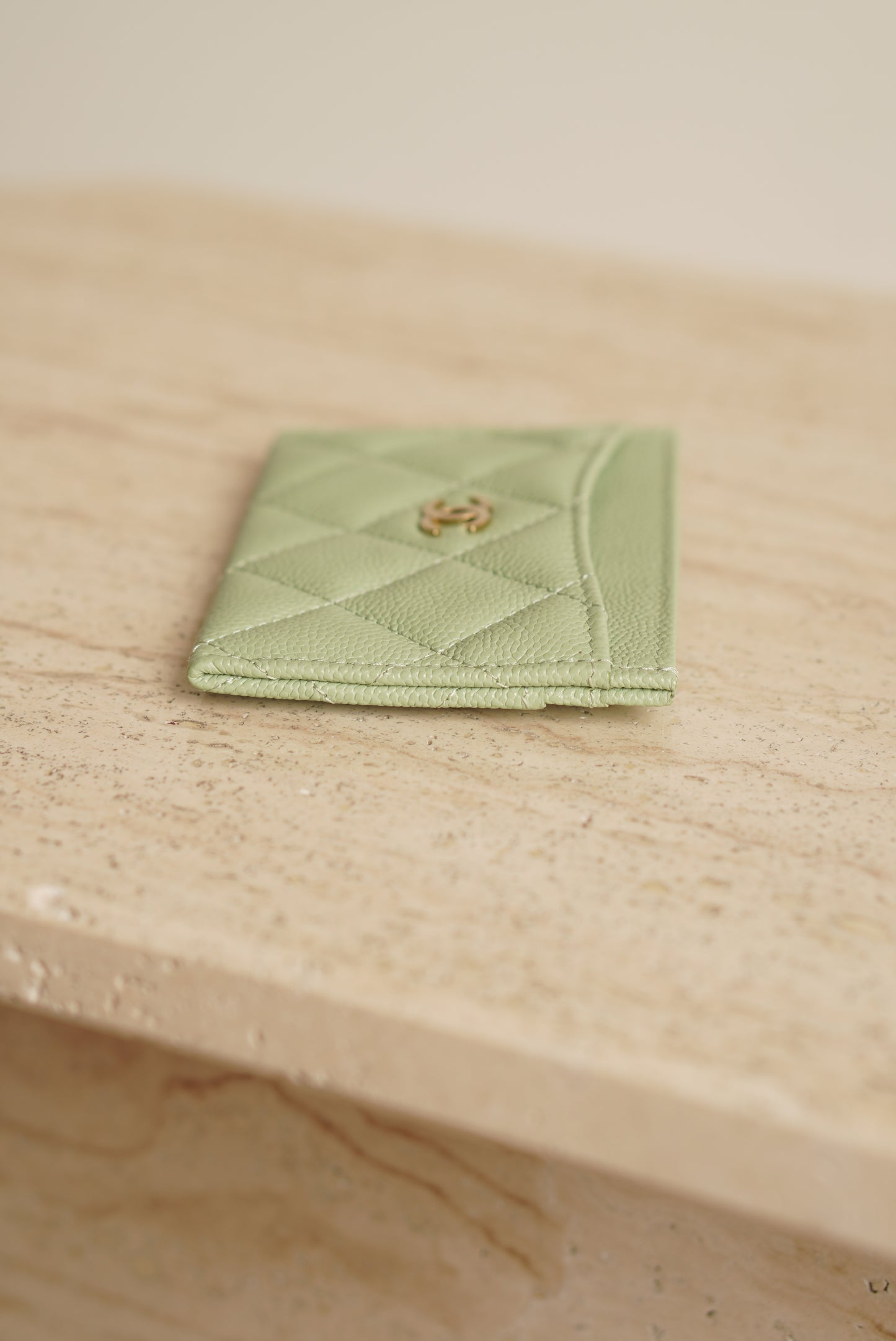 CHANEL CARD HOLDER | LIGHT GREEN