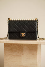 CHANEL 19S CHIC PEARL FLAP BAG | BLACK